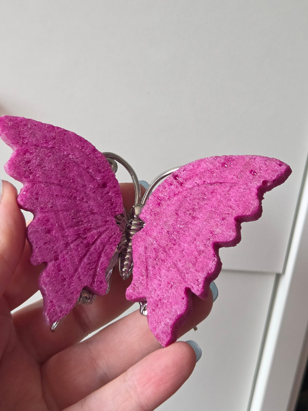 Honeycomb ruby butterfly carving