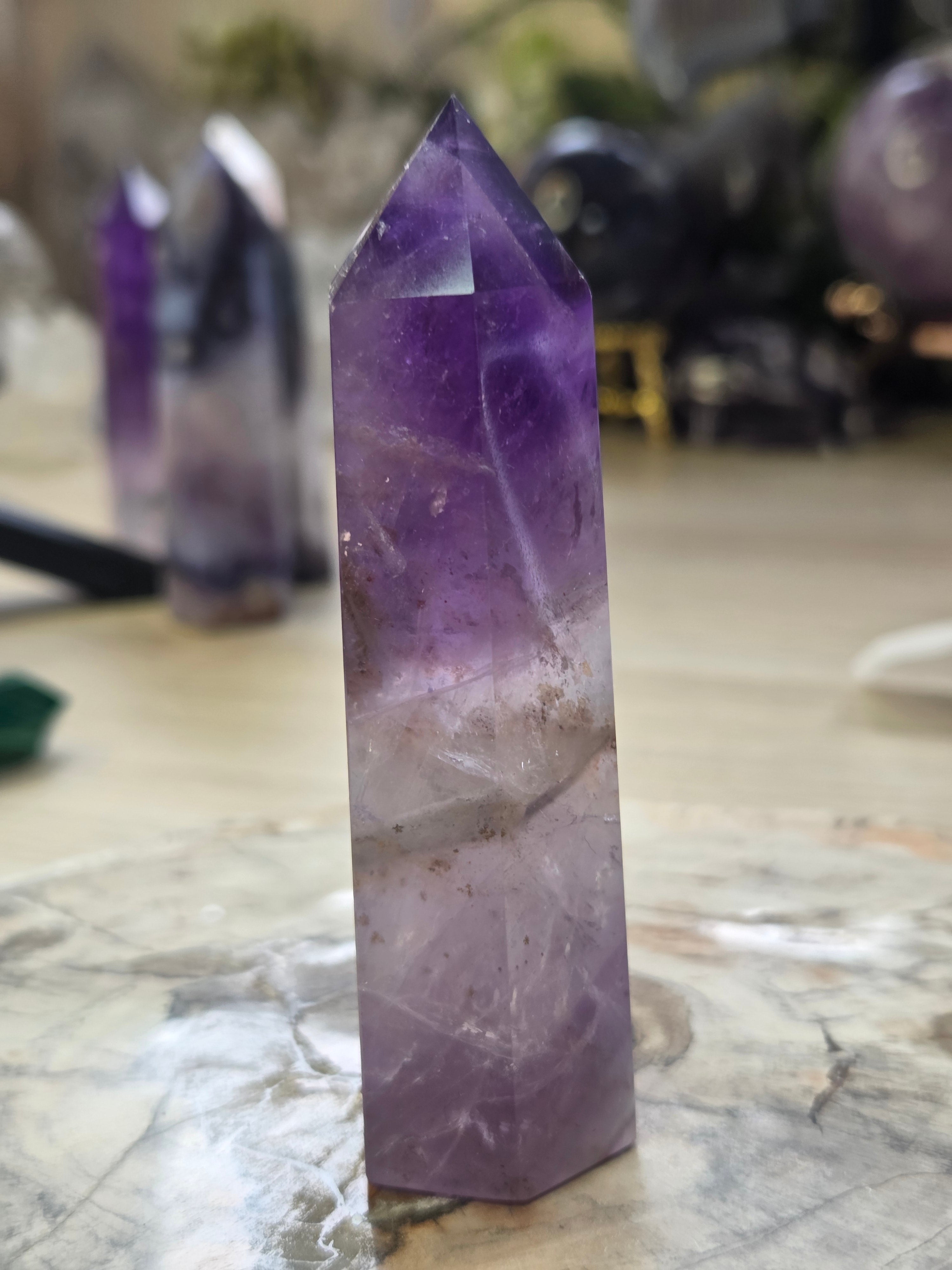 Grade AA Amethyst crystal tower