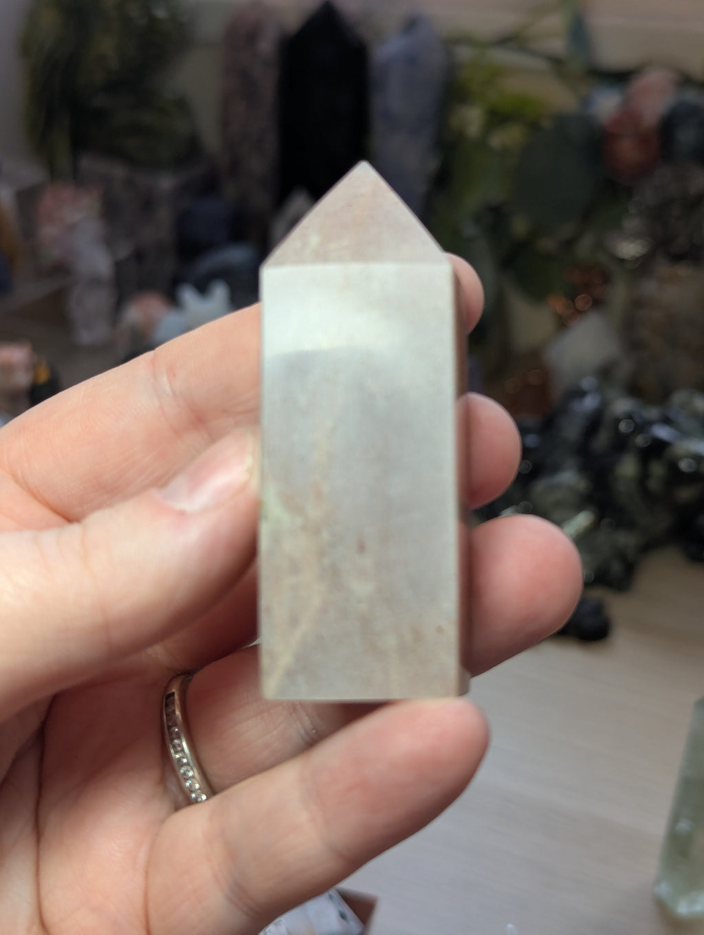Stunning peach moonstone crystal tower