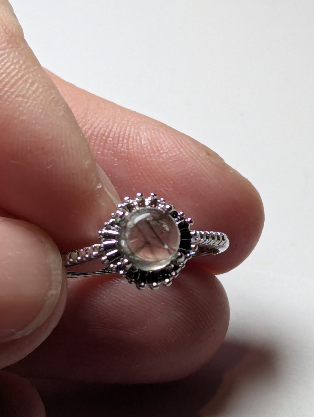 Golden Rutlile crystal handmade ring stainless steel
