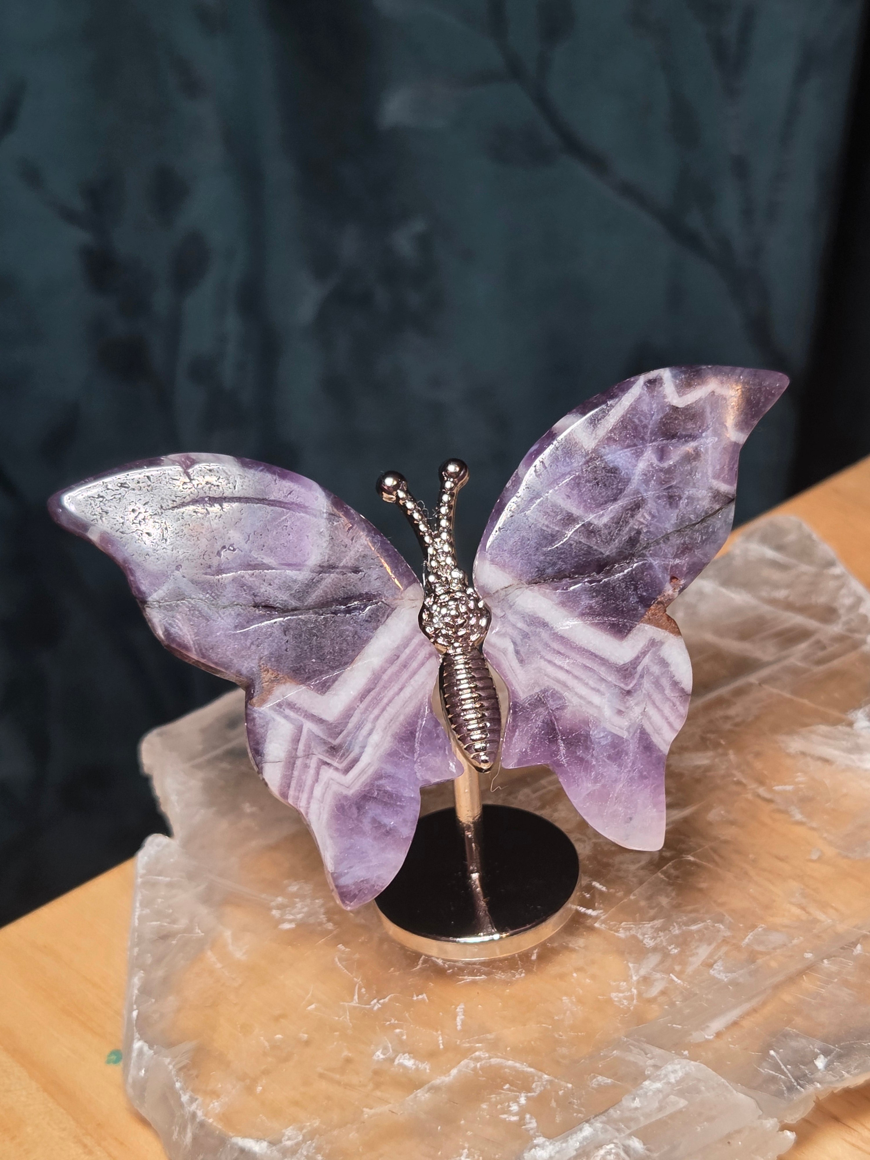 Dream Amethyst crystal butterfly carving