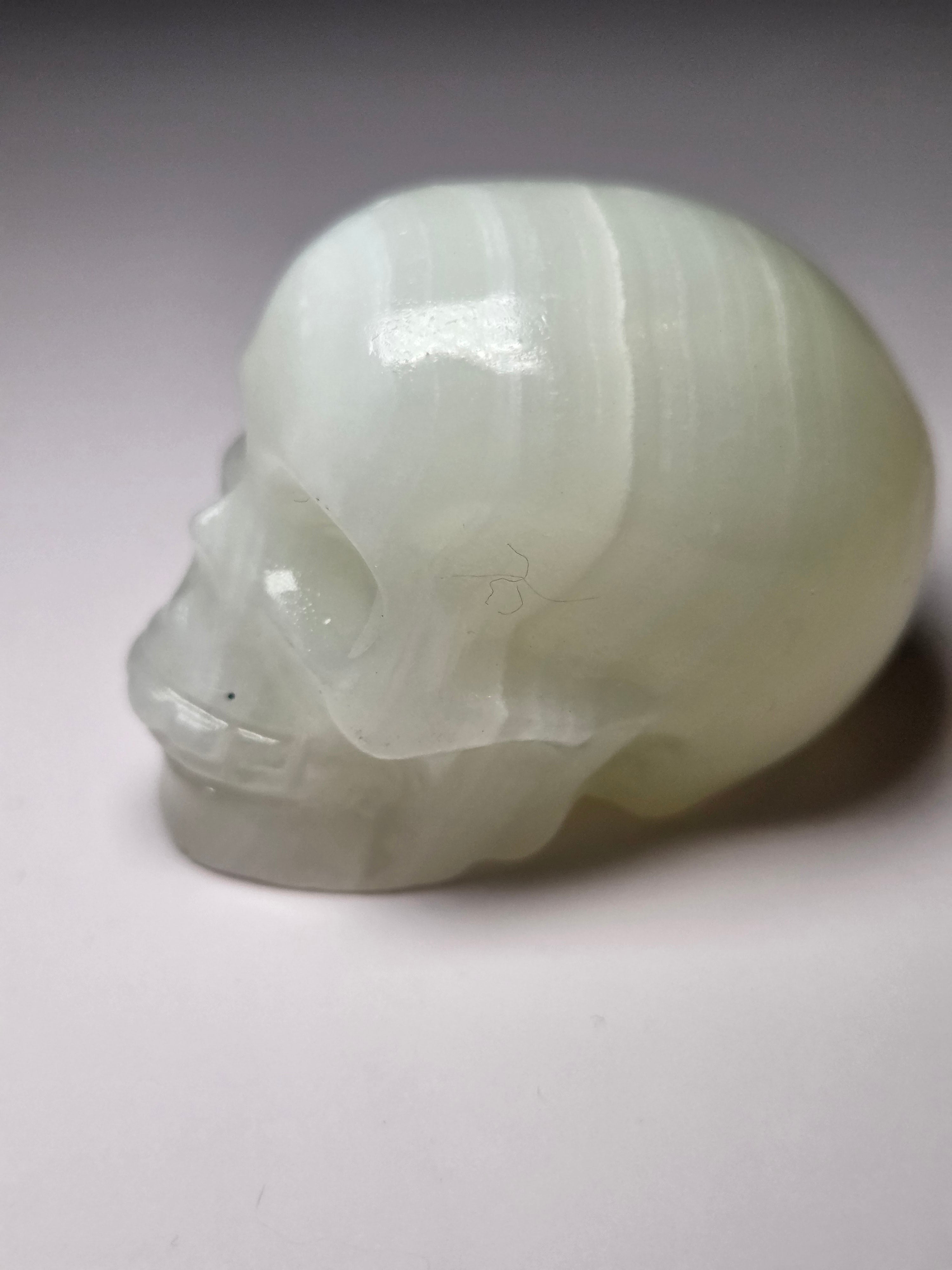 Afgan jade crystal skull carving