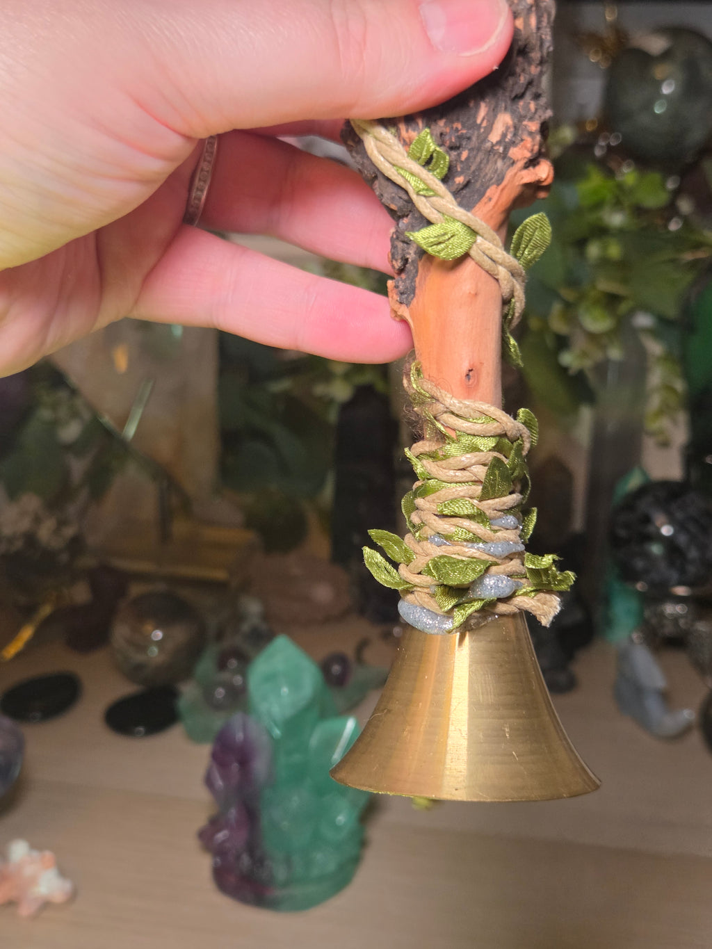 Crystal wand with bell