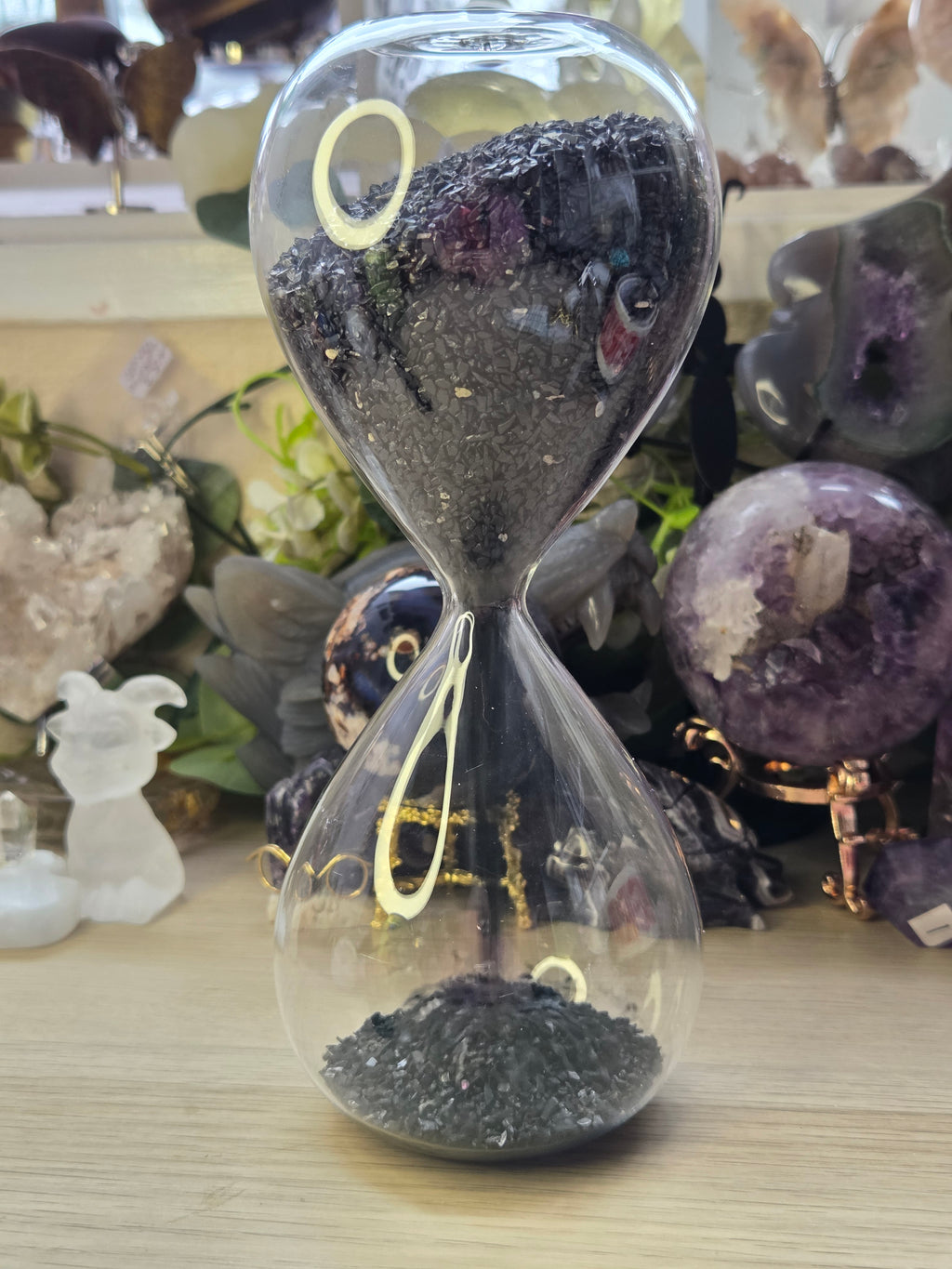 Black Tourmaline crystal  hour glass