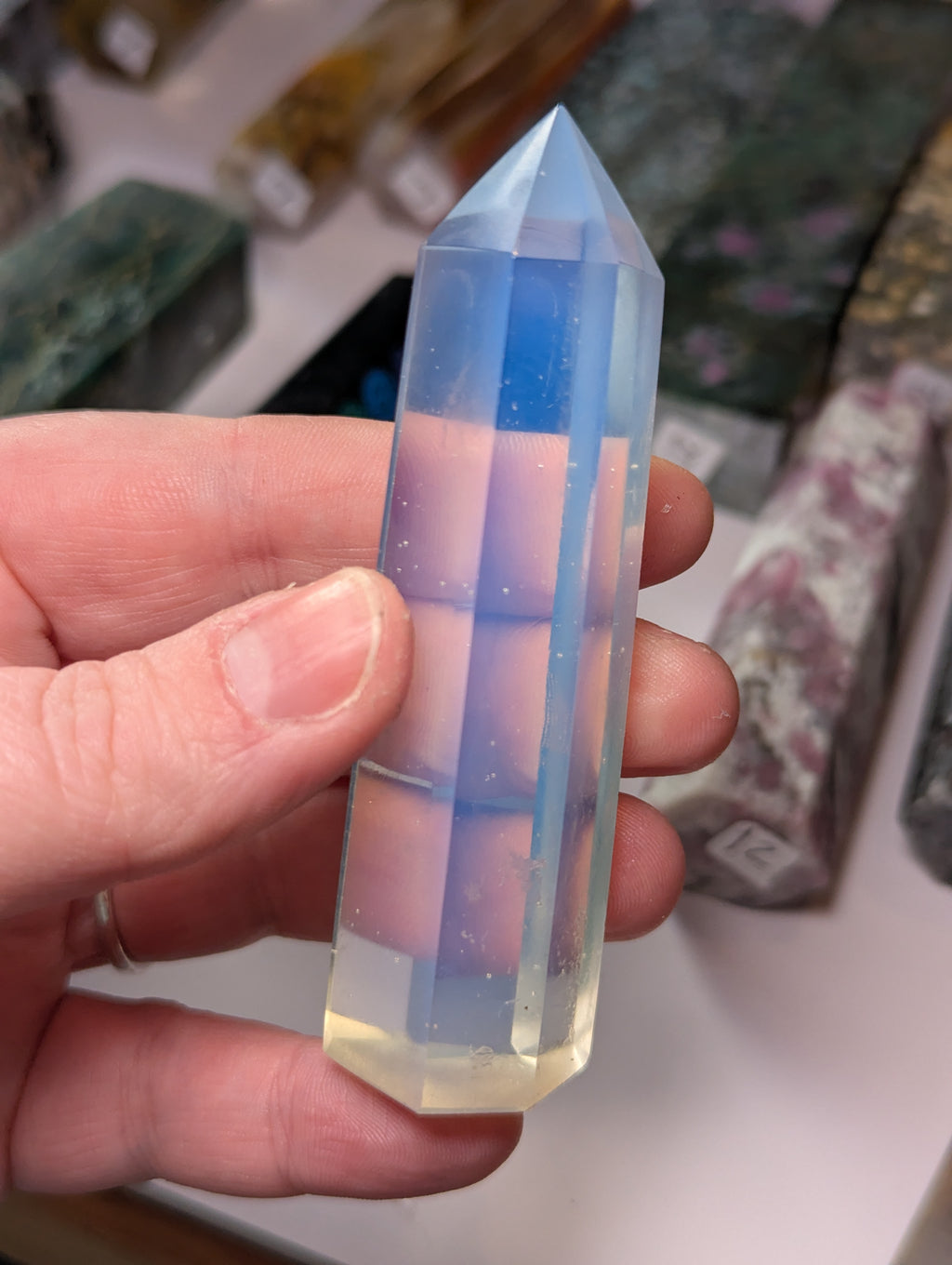 Opalite Tower carving