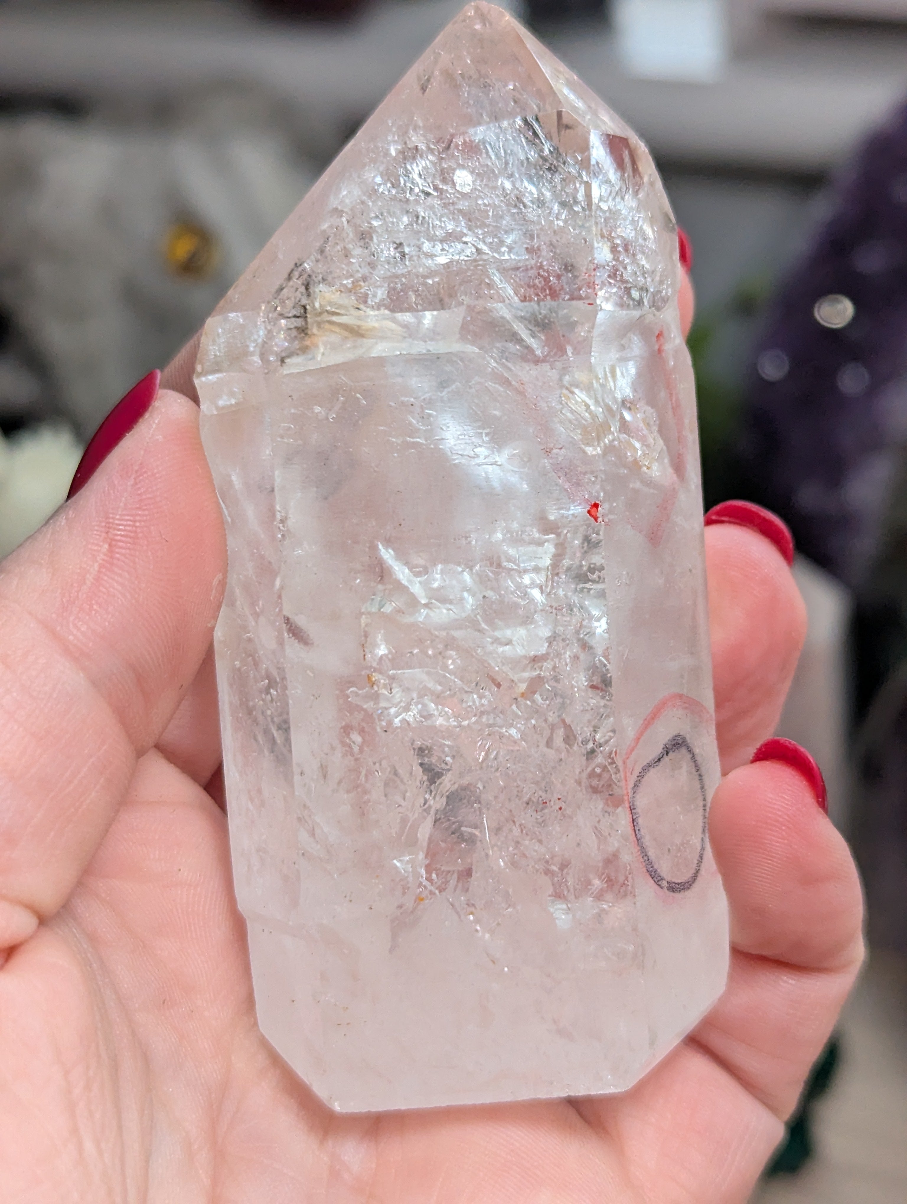 Large  enhydro crystal raw tower