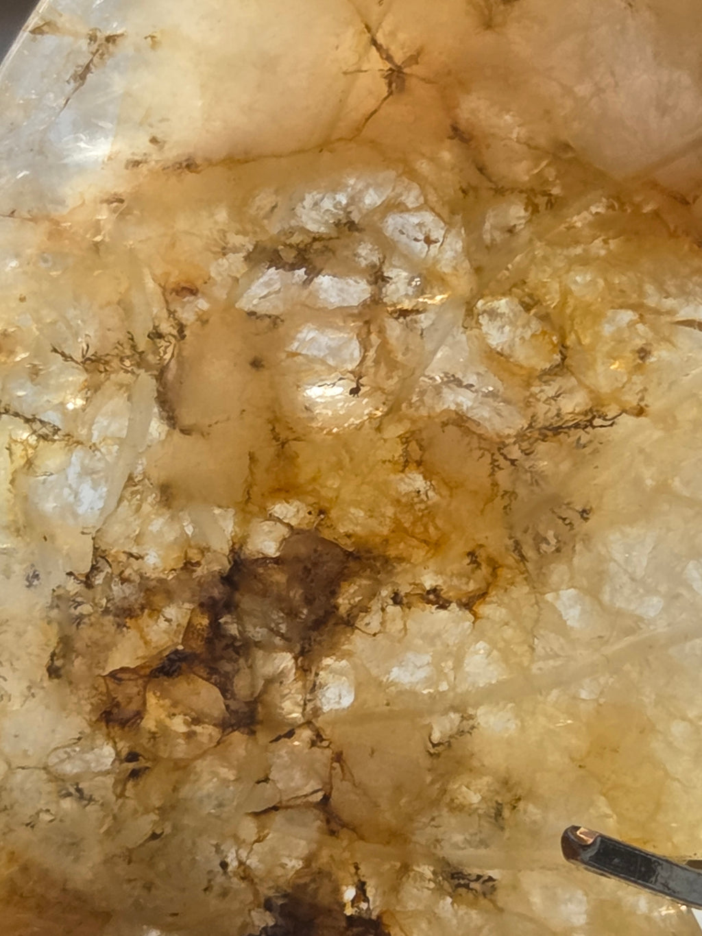 Dendritic with golden healer crystal  angel carving