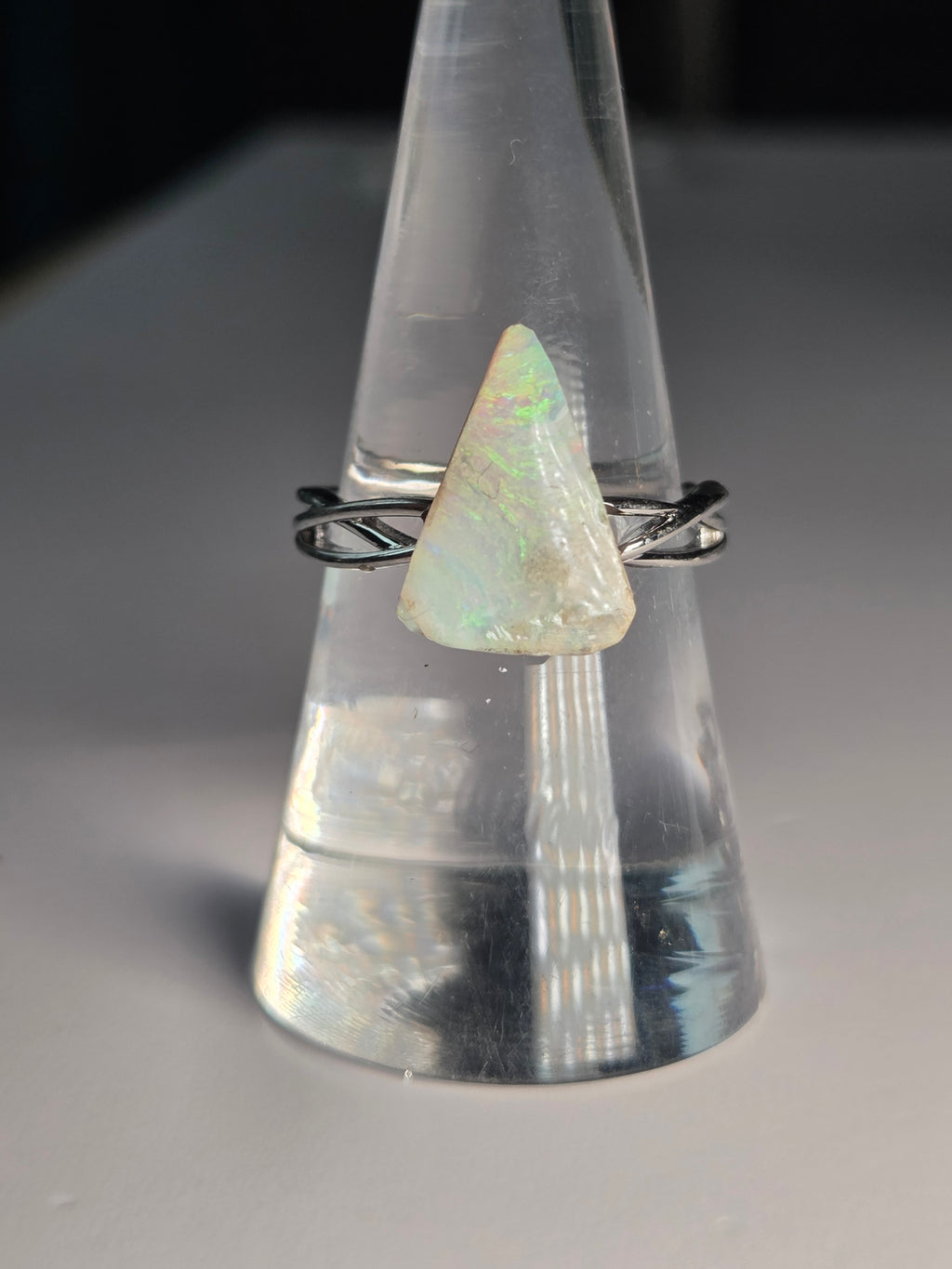 S925 Australian opal on sandstone base