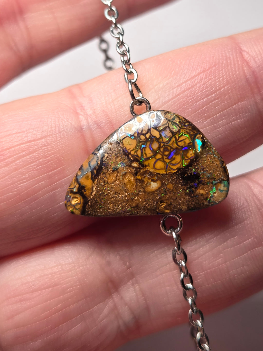 Yowah nut opal on bracelet