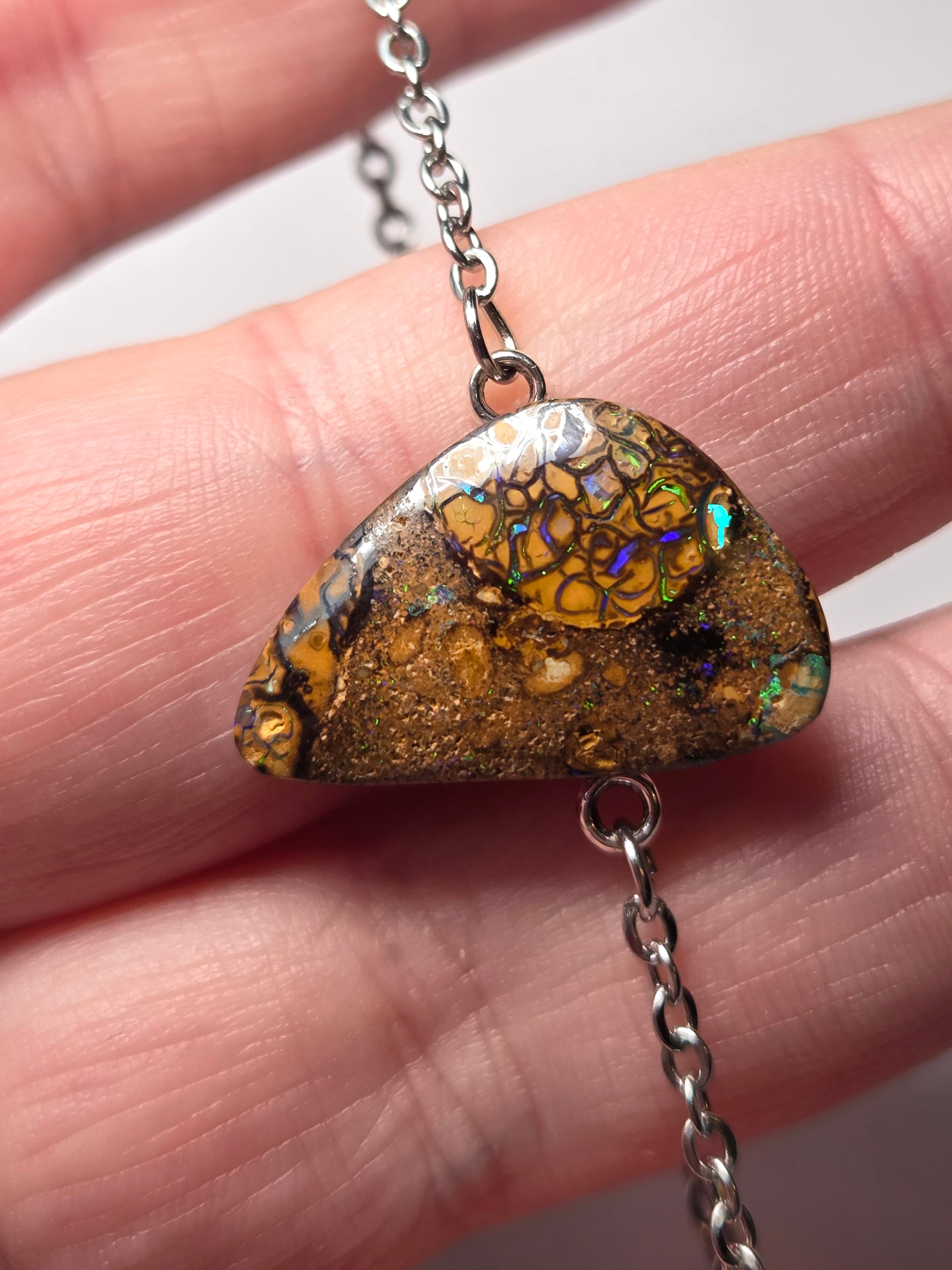 Yowah nut opal on bracelet