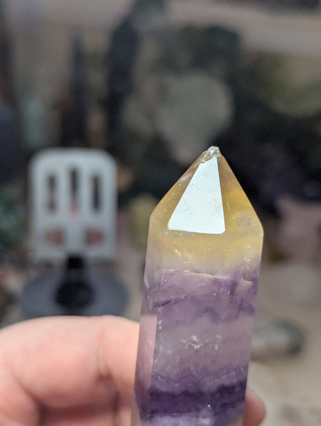 Hospital - mango flourite crystal tower over 15cm