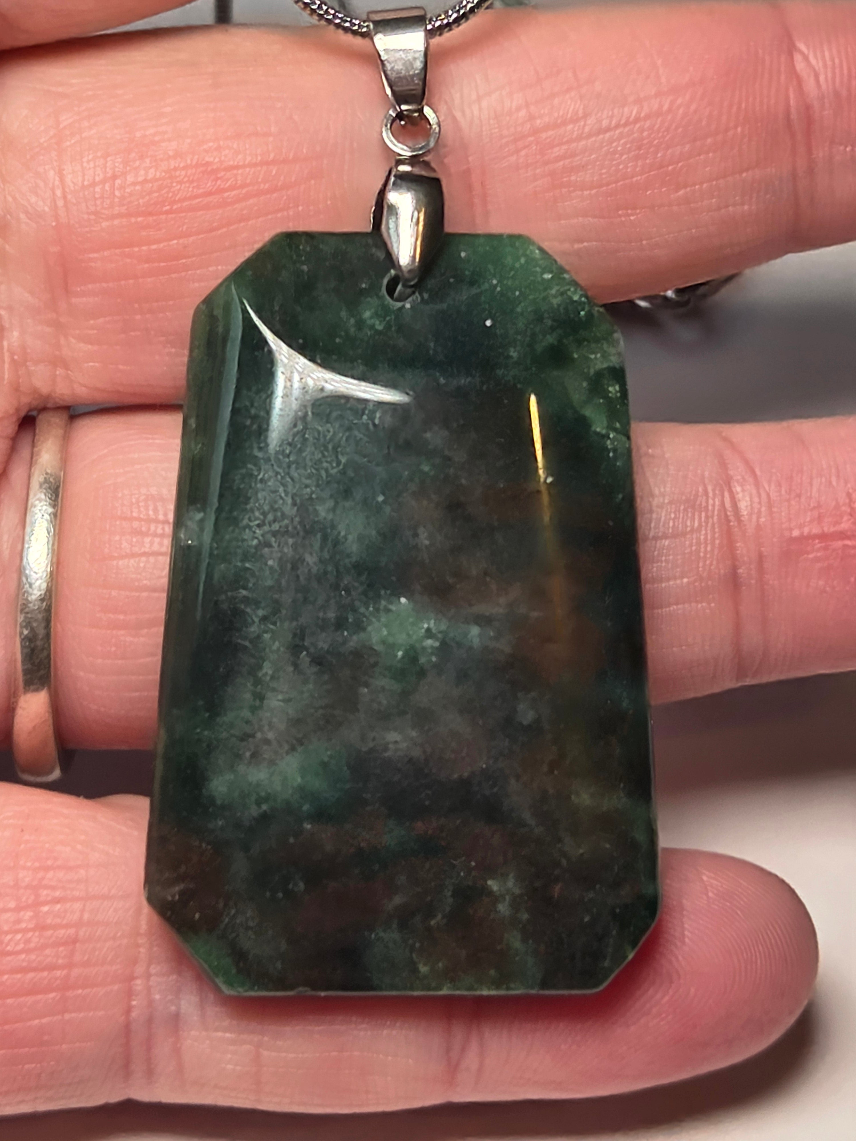 Stunning moss Agate crystal handmade necklace