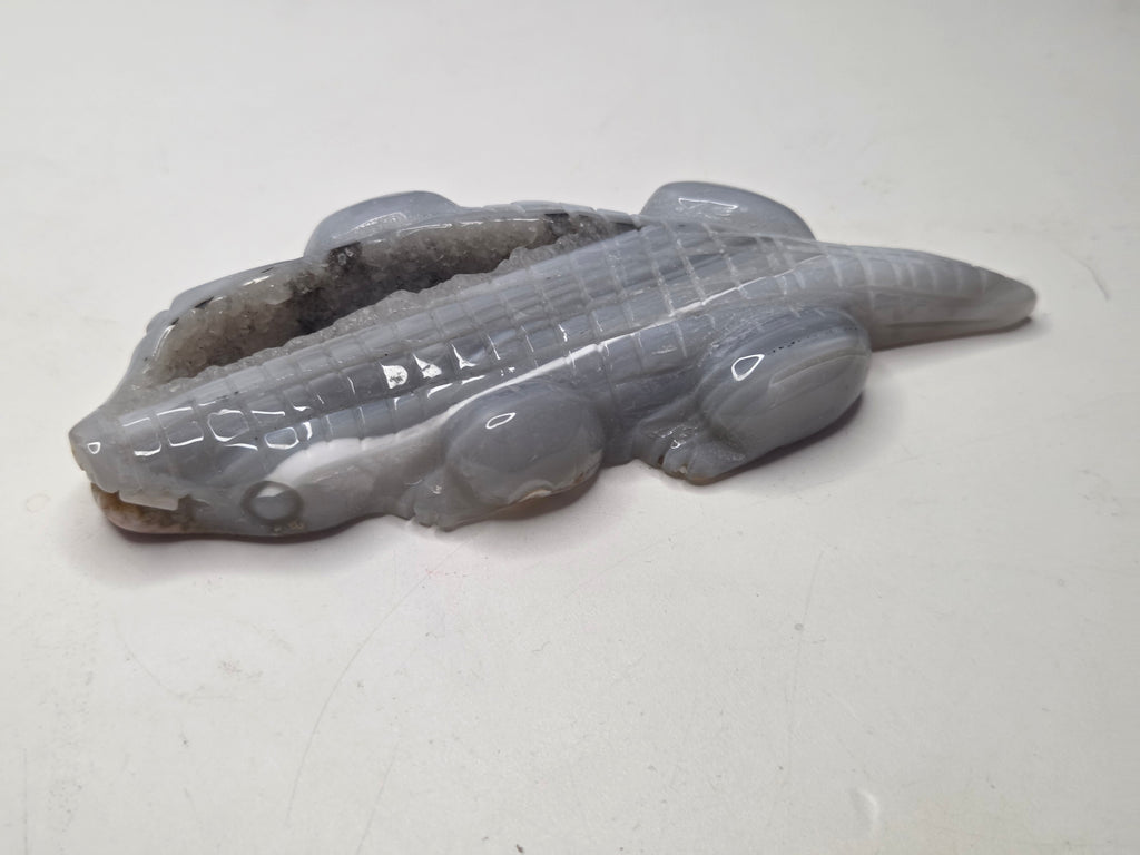 Duzy agate crystal crocodile carving