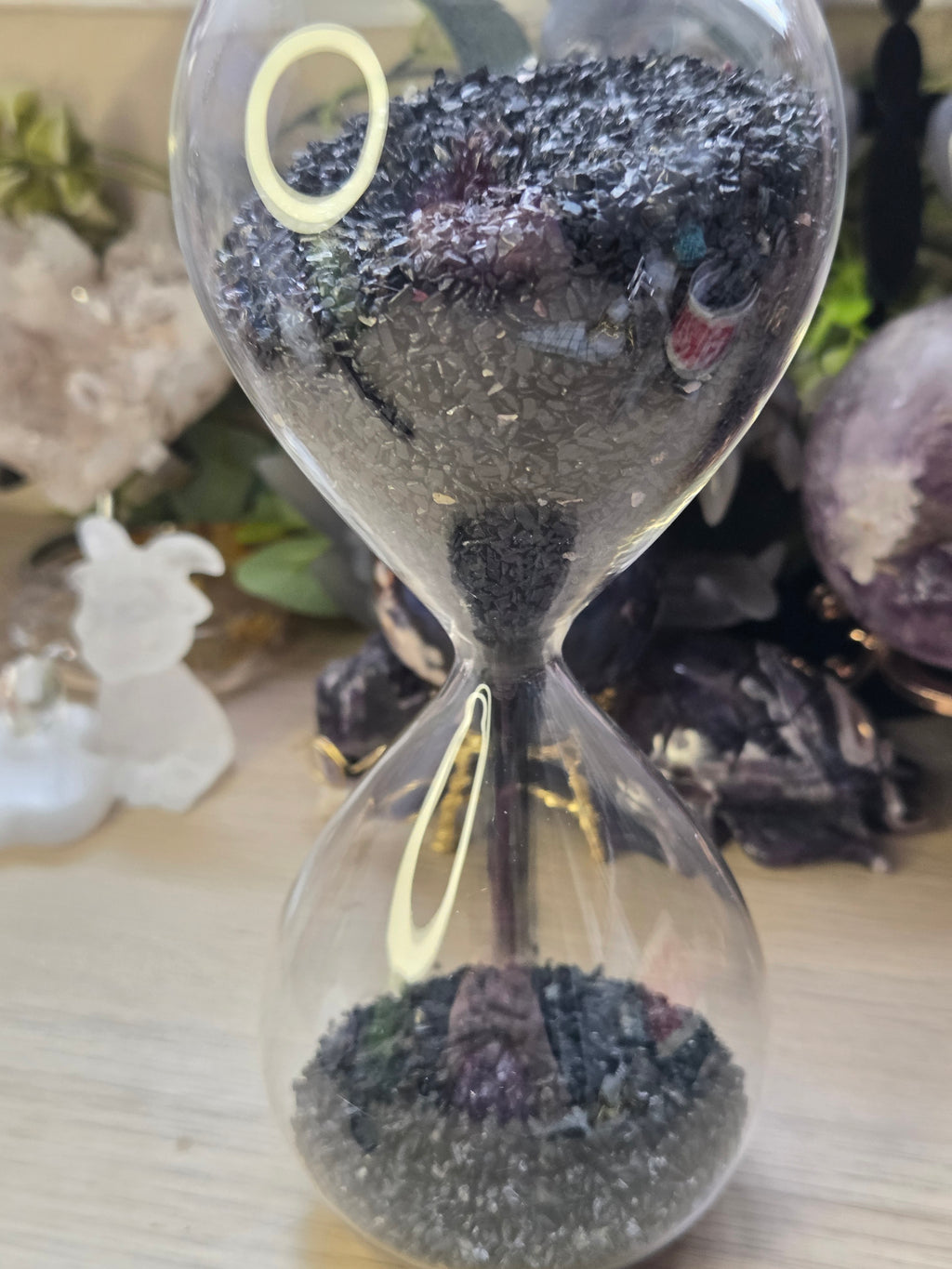 Black Tourmaline crystal  hour glass