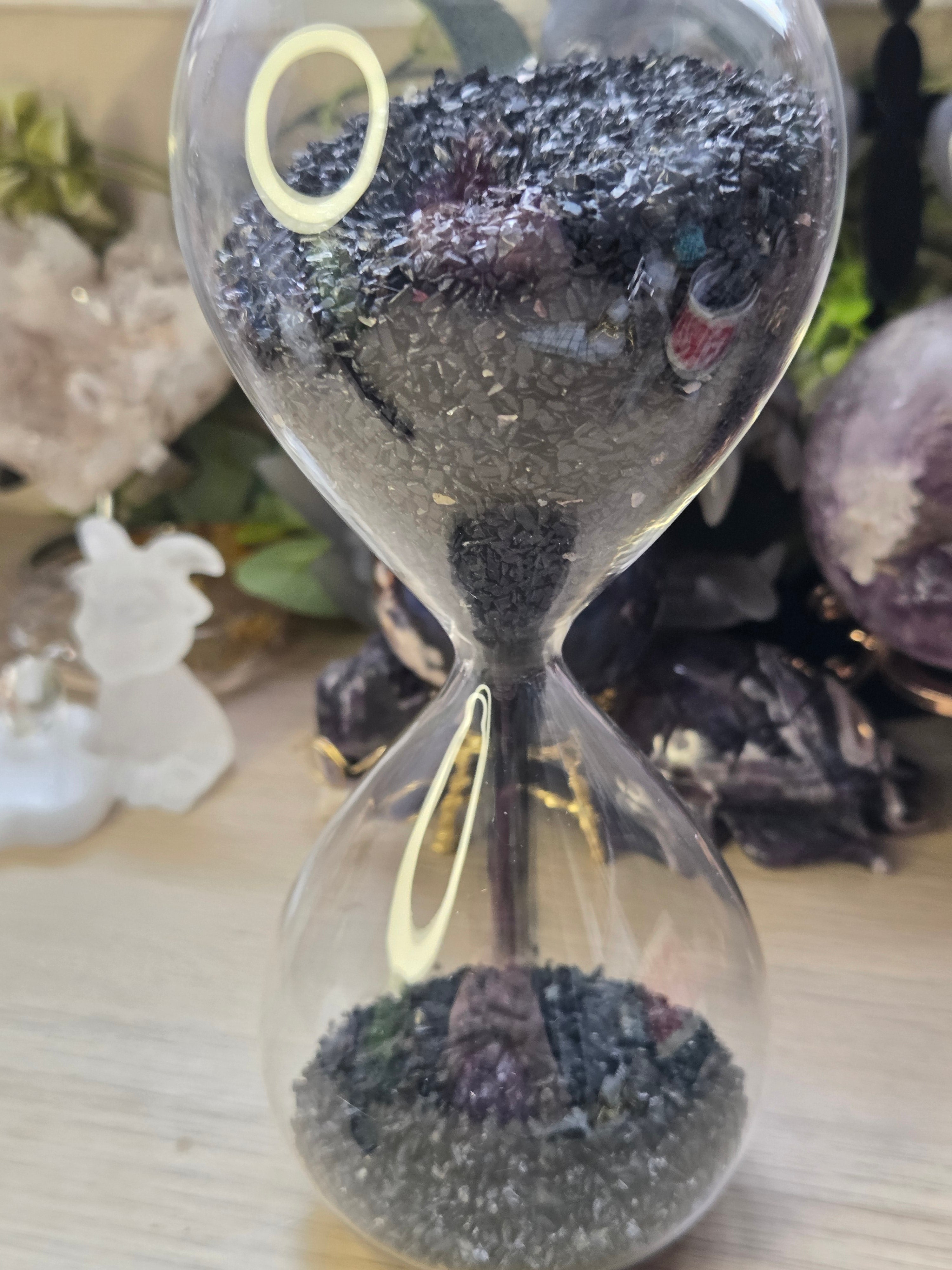 Black Tourmaline crystal  hour glass