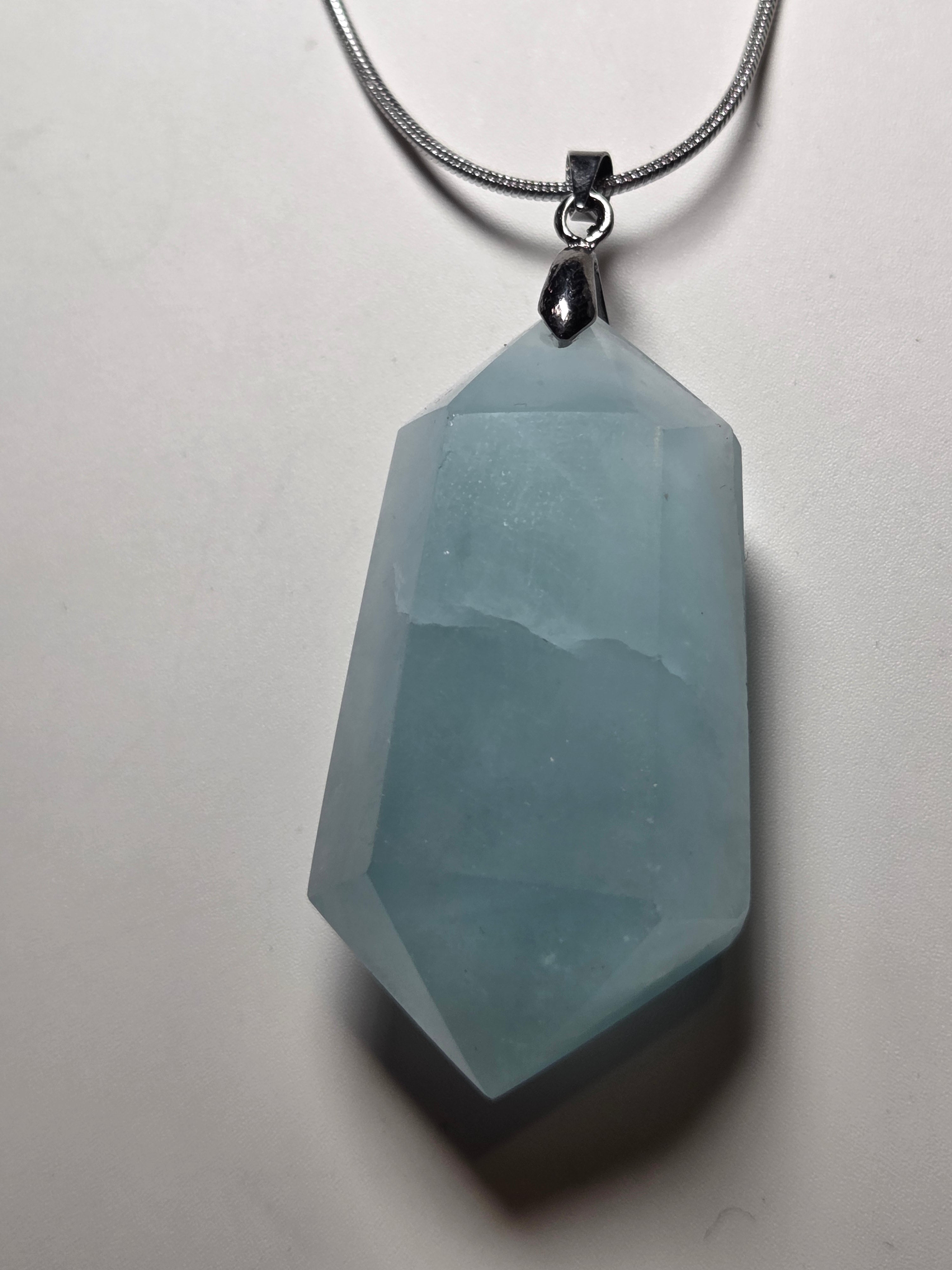 Aquamarine crystal handmade necklace