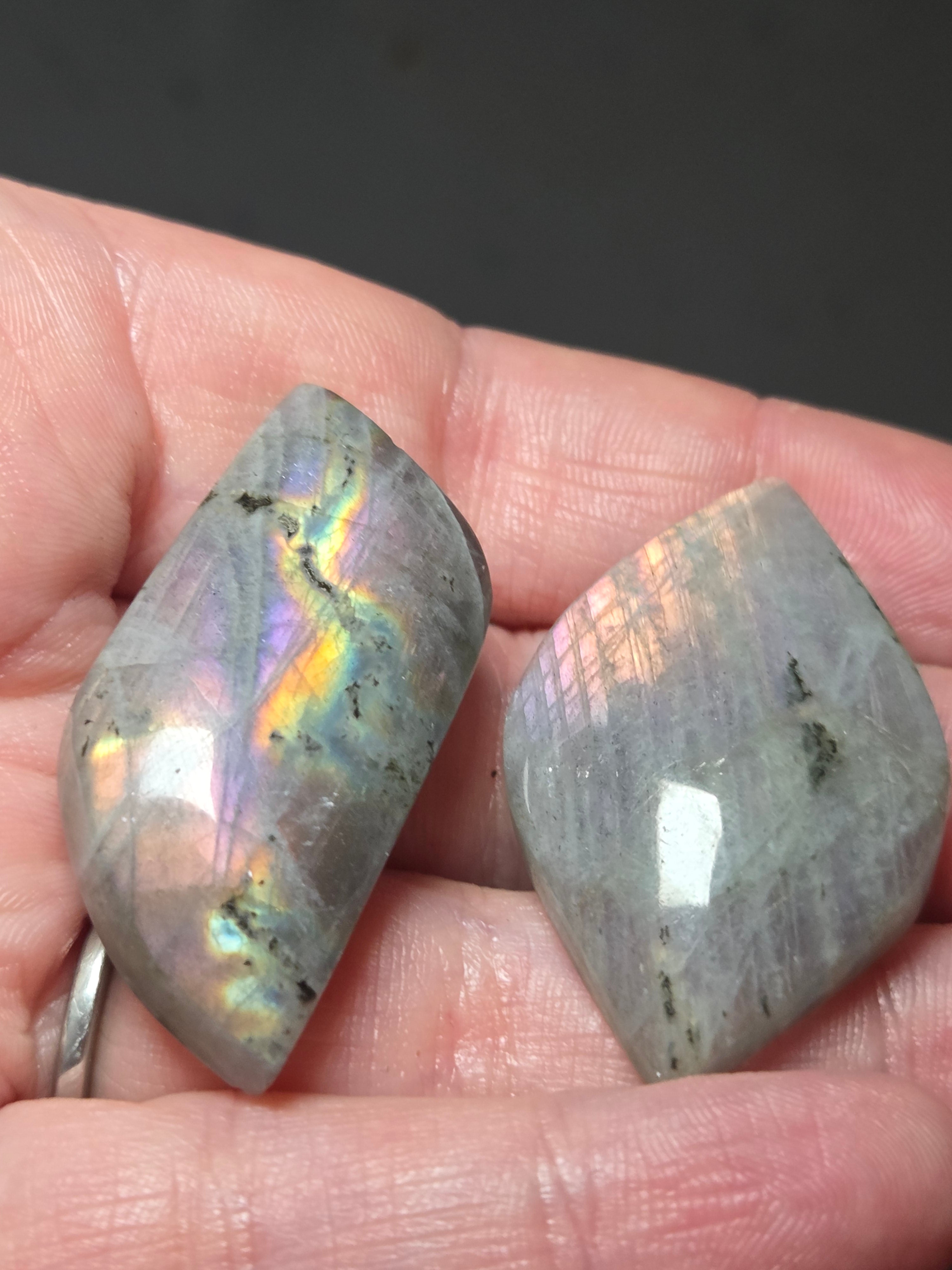 Labradorite crystal cabochon crystals set -B