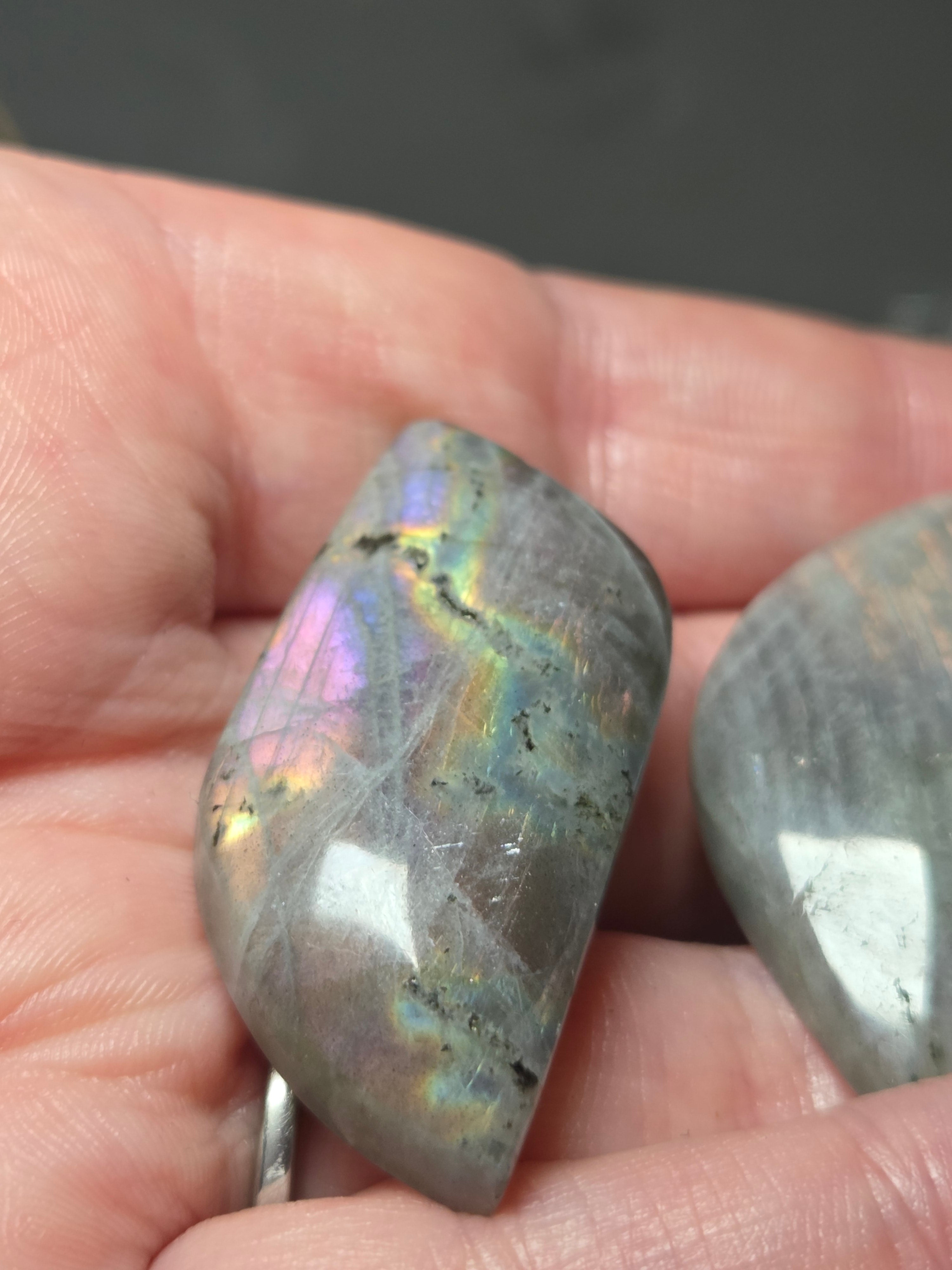 Labradorite crystal cabochon crystals set -B