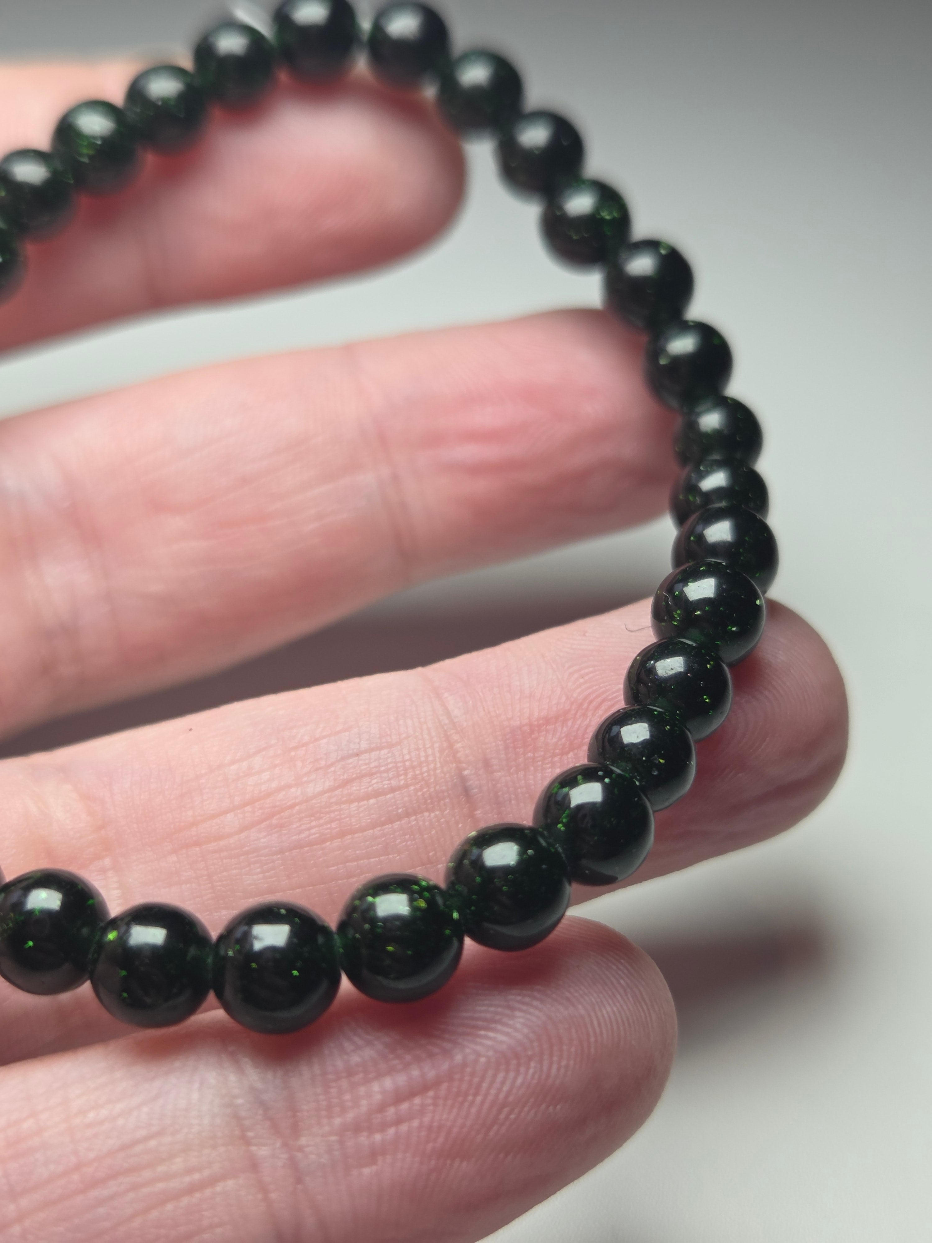 Green sandstone crystal bracelet