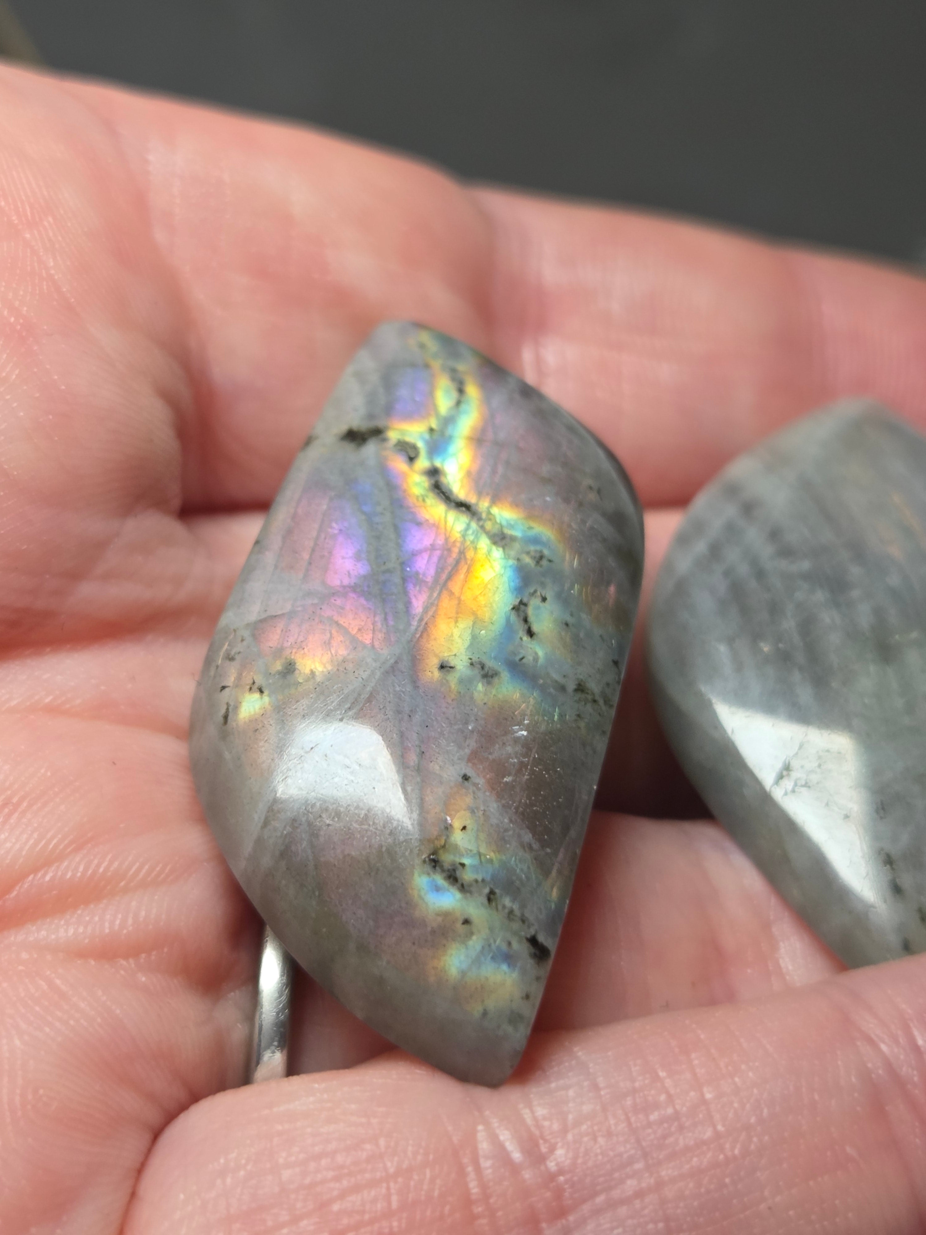 Labradorite crystal cabochon crystals set -B