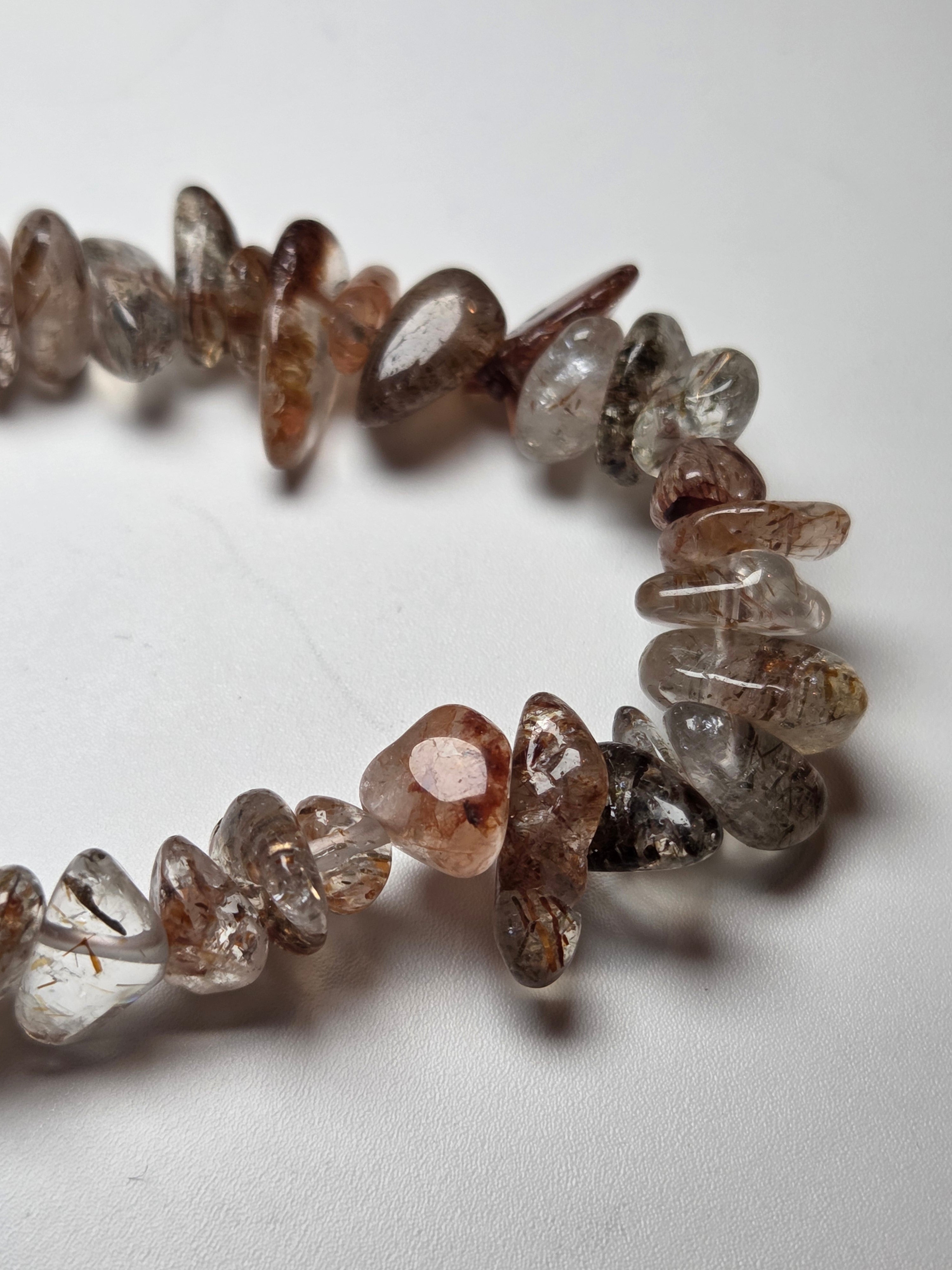 Copper rutile crystal bracelet