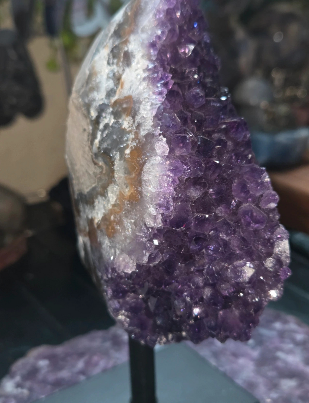 Stunning Amethyst crystal on stand