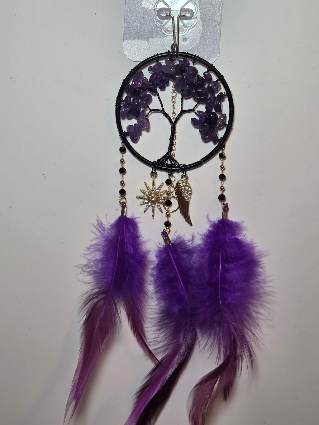 Amethyst crystal dream catcher