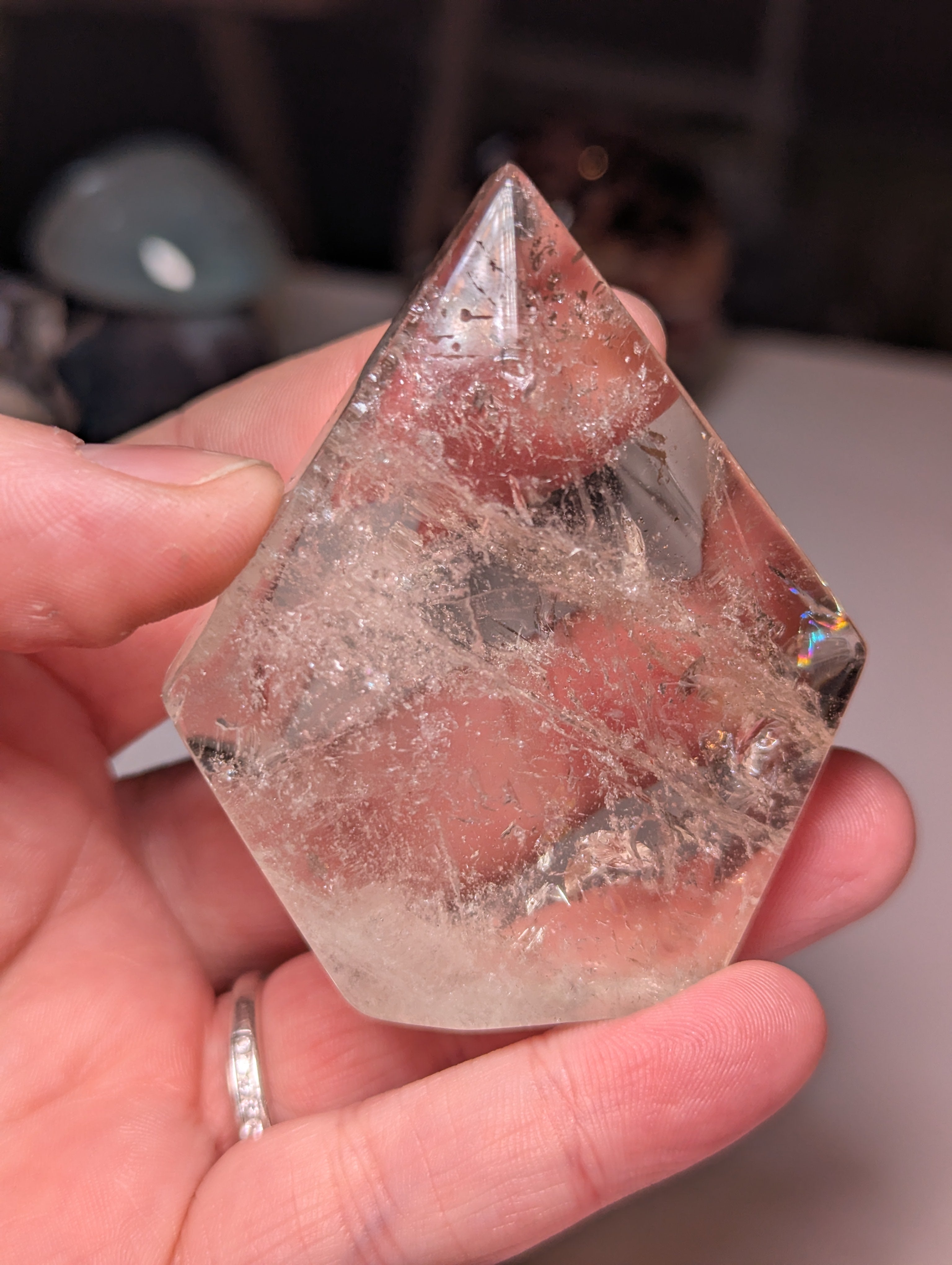 Clear quartz diamond Tear drop