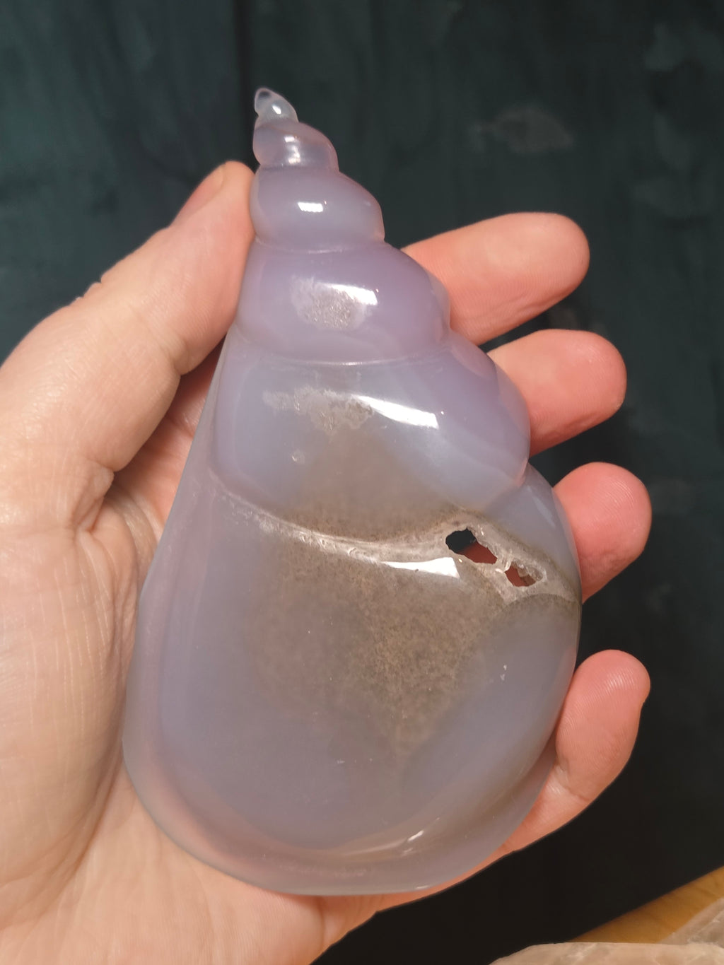 Amazing  duzy agate crystal shell carving