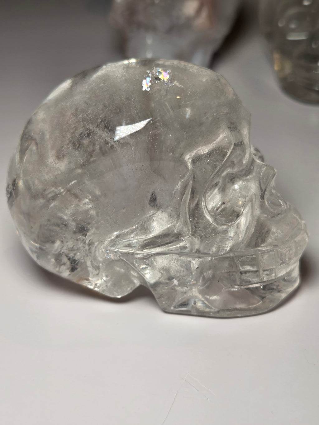 Stunning Clear Quartz crystal Skull carving