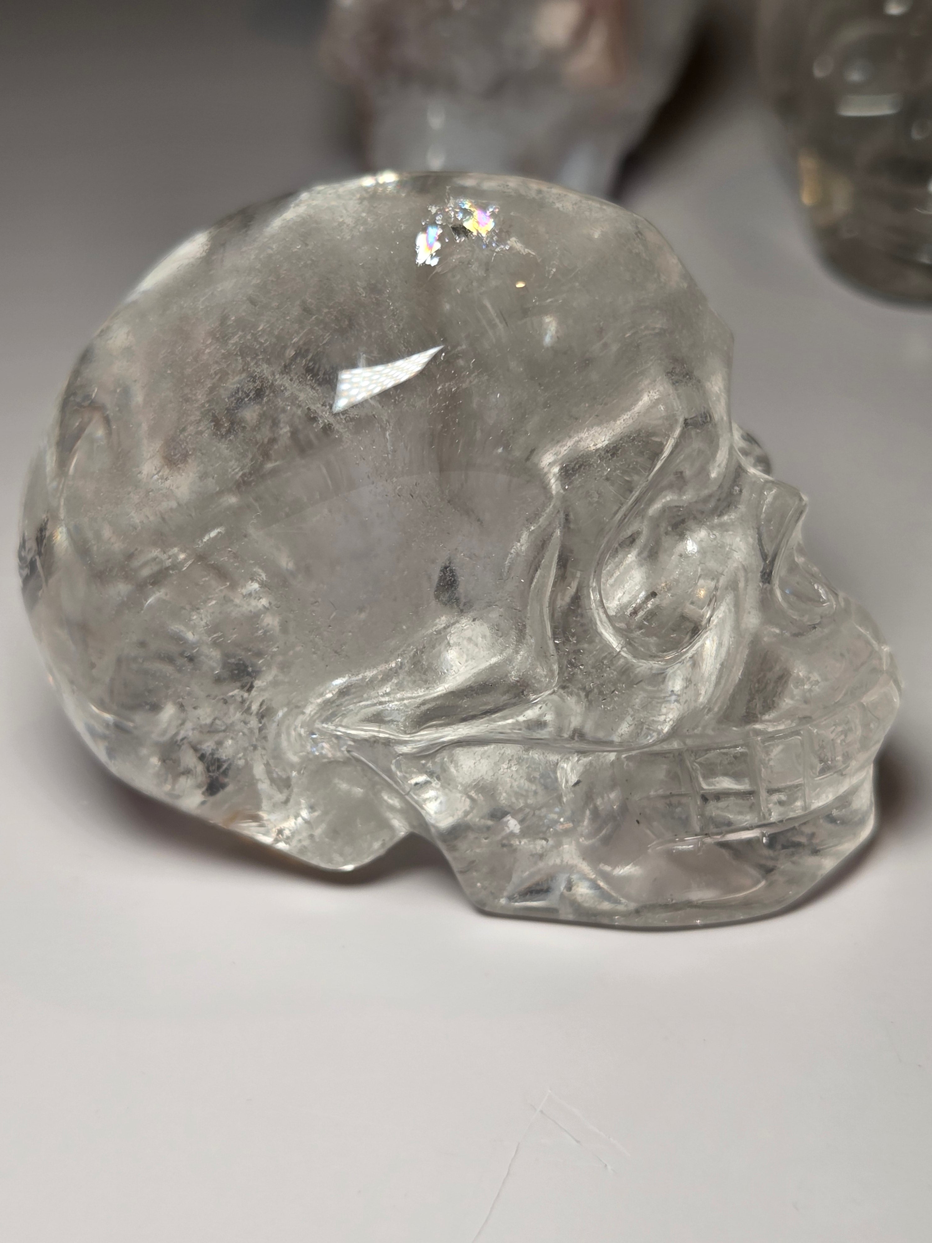Stunning Clear Quartz crystal Skull carving