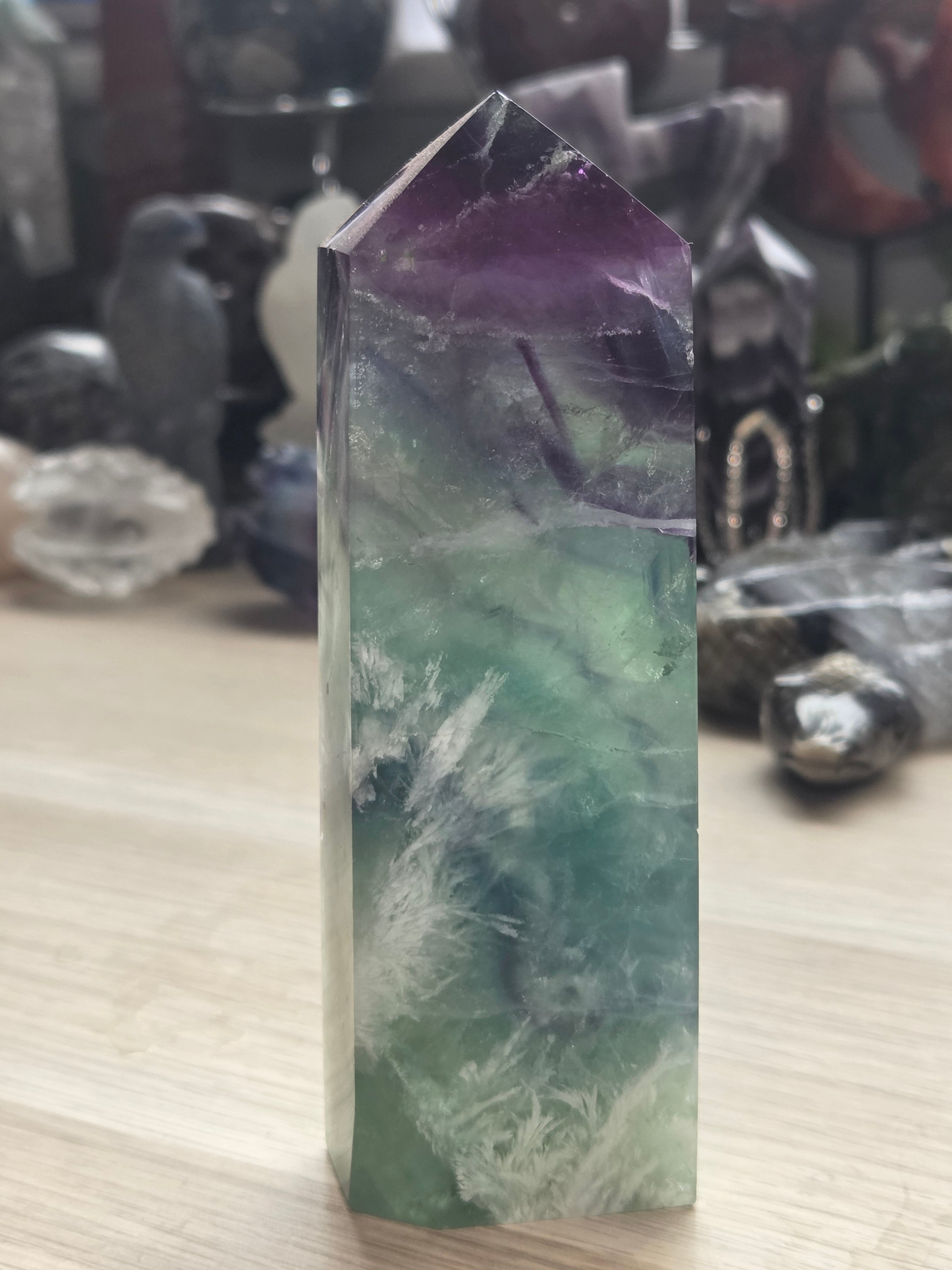 Feather Flourite crystal tower