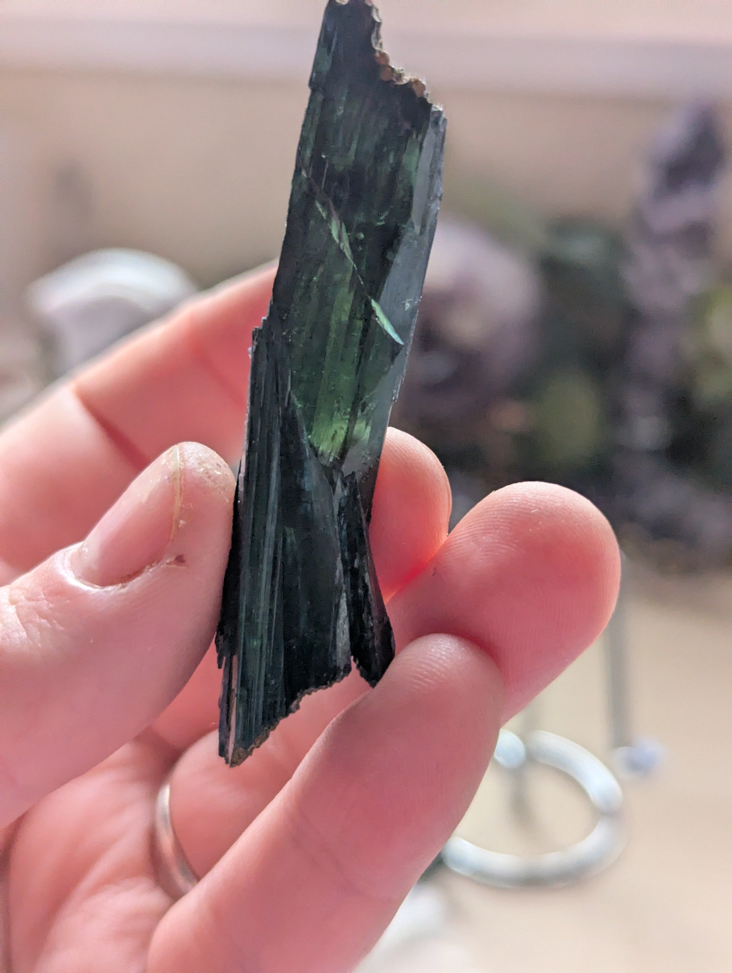 Vivianite specimen in box