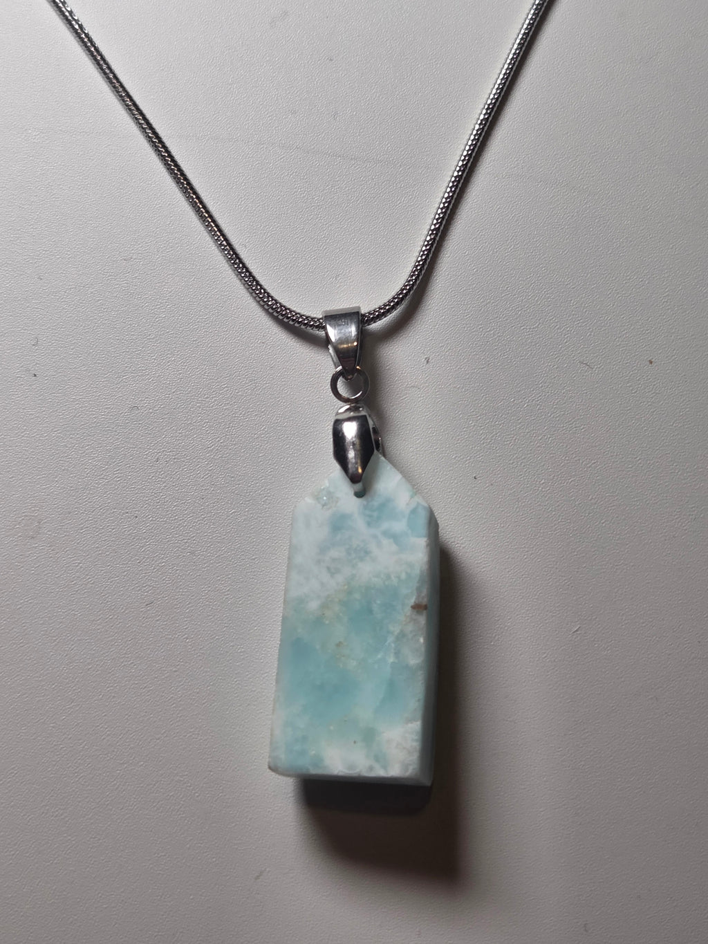 Raw Larimar crystal handmade necklace