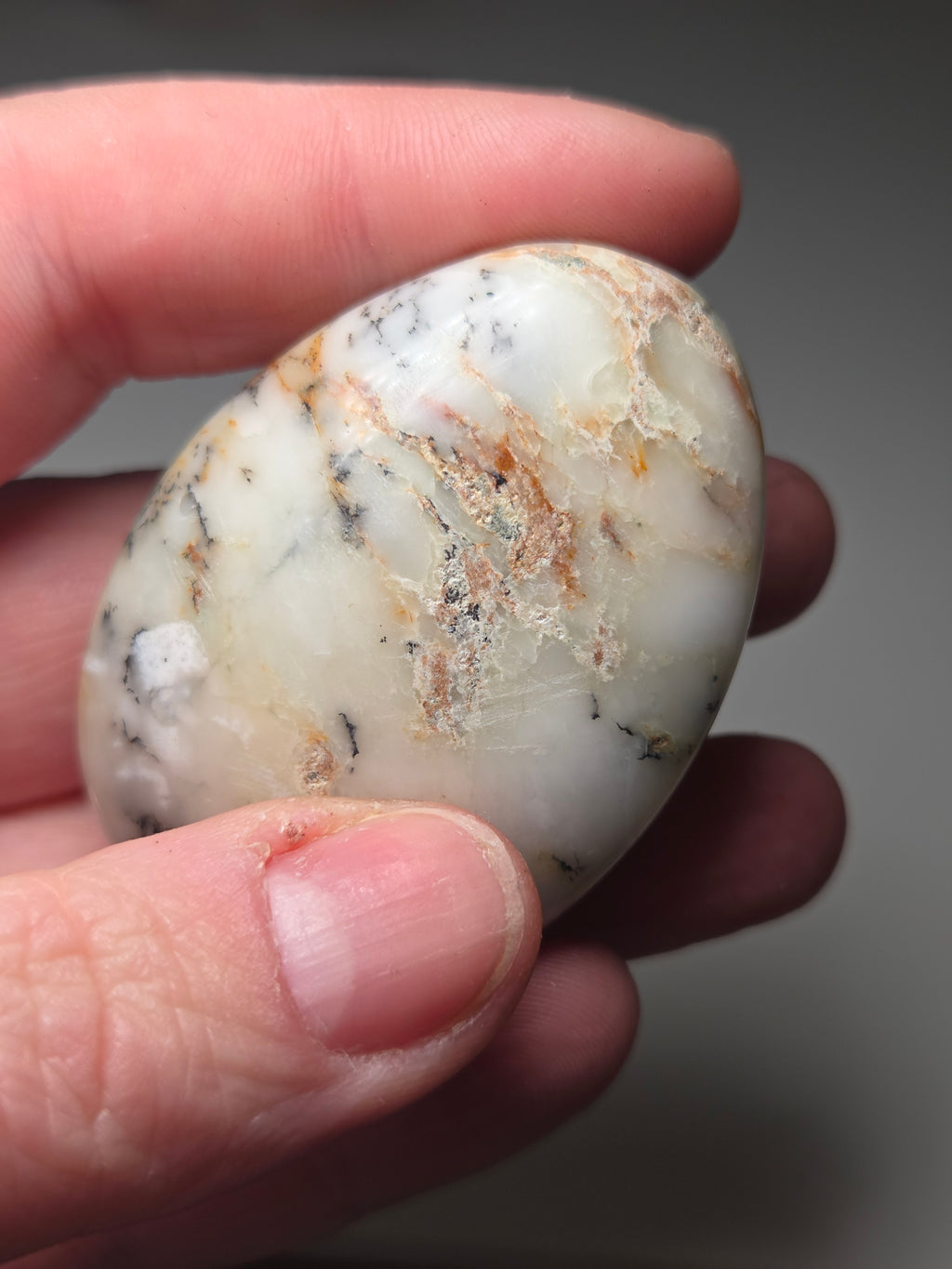 Dendritic crystal opal Palm stone
