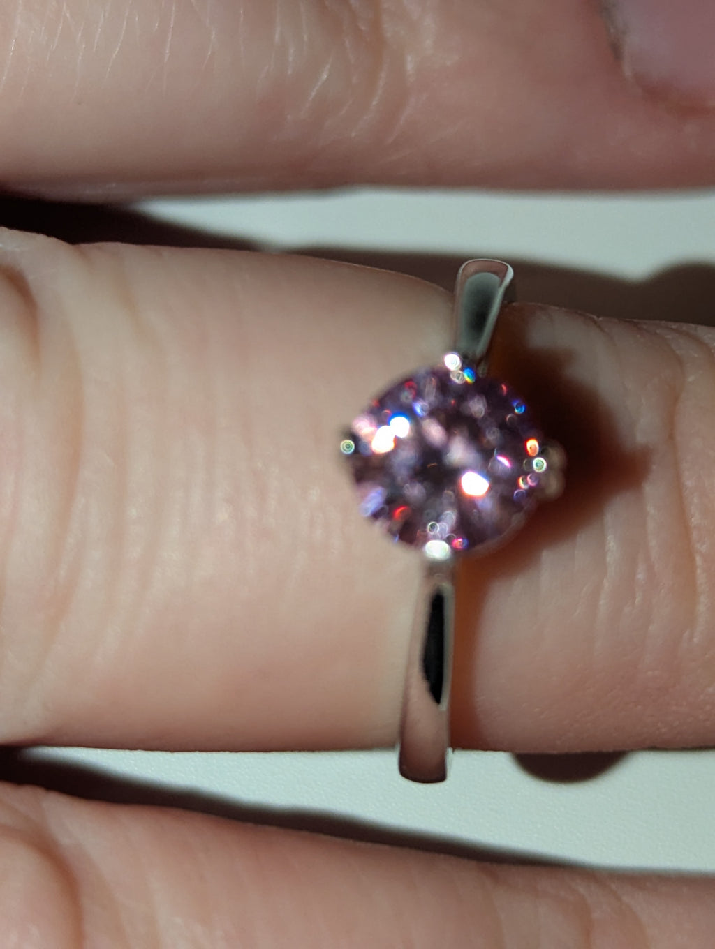 Pink Moissanite diamond Adjustable ring S295