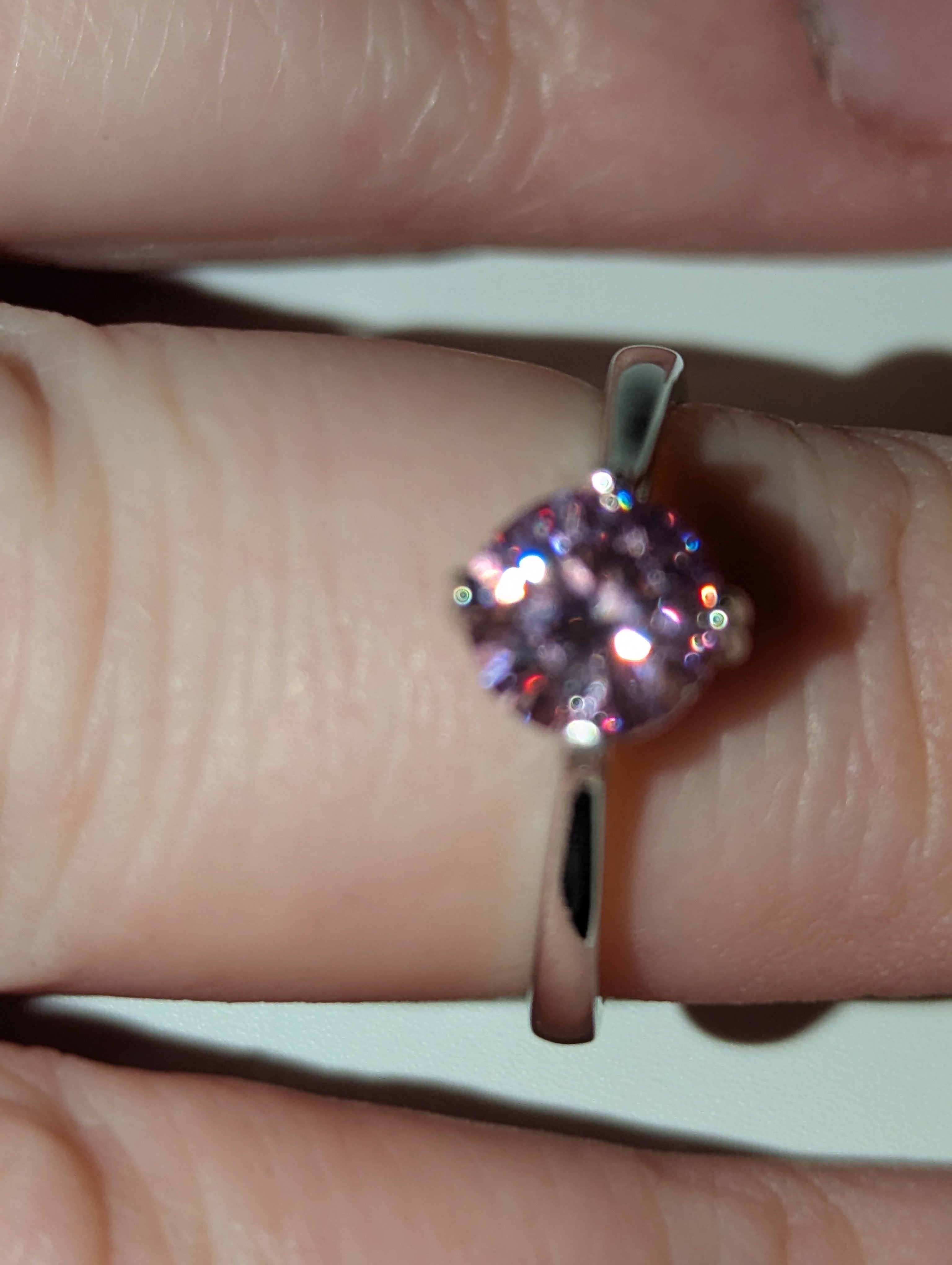 Pink Moissanite diamond Adjustable ring S295