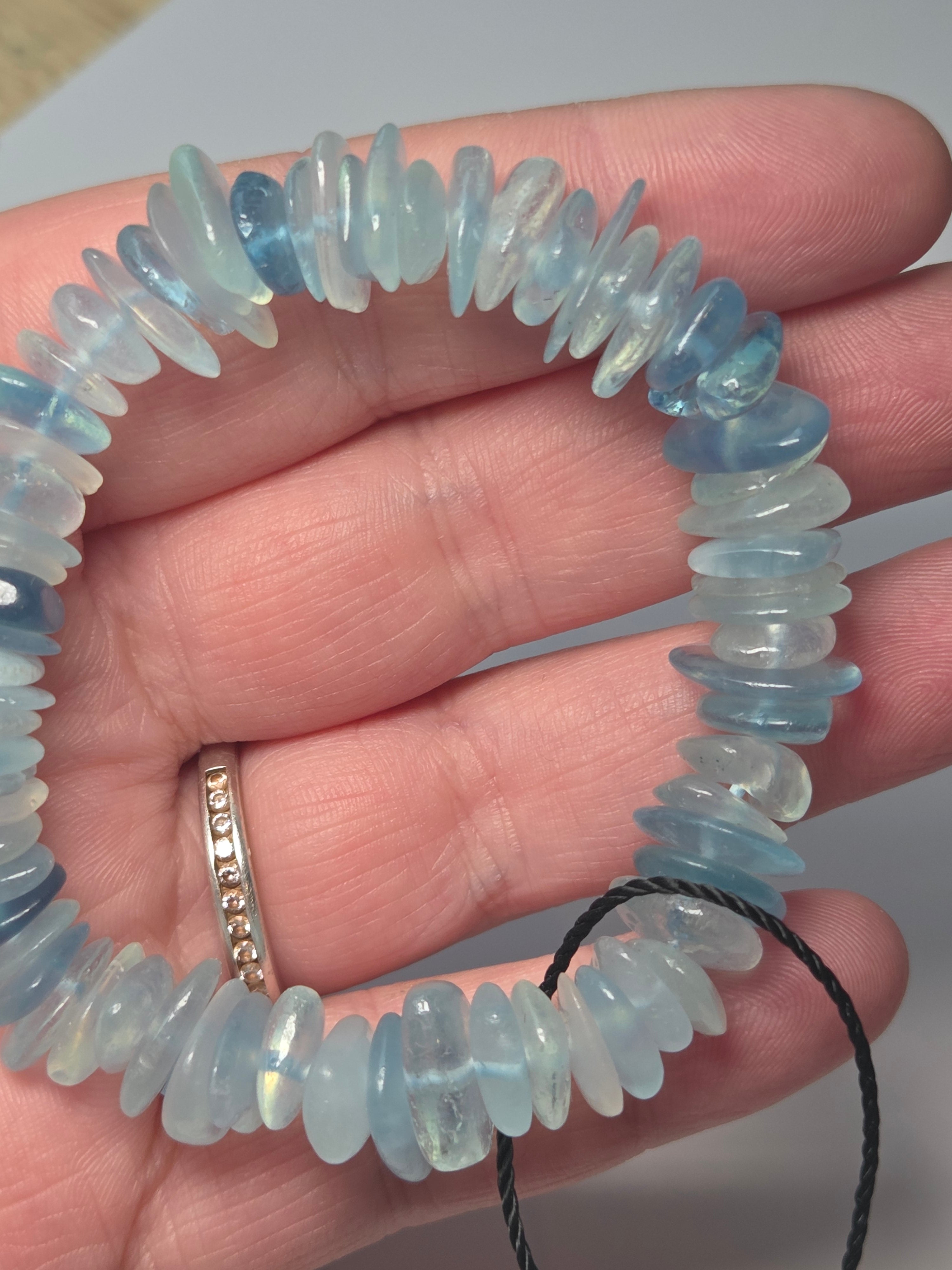 Natural  Aquamarine crystal chip bracelet