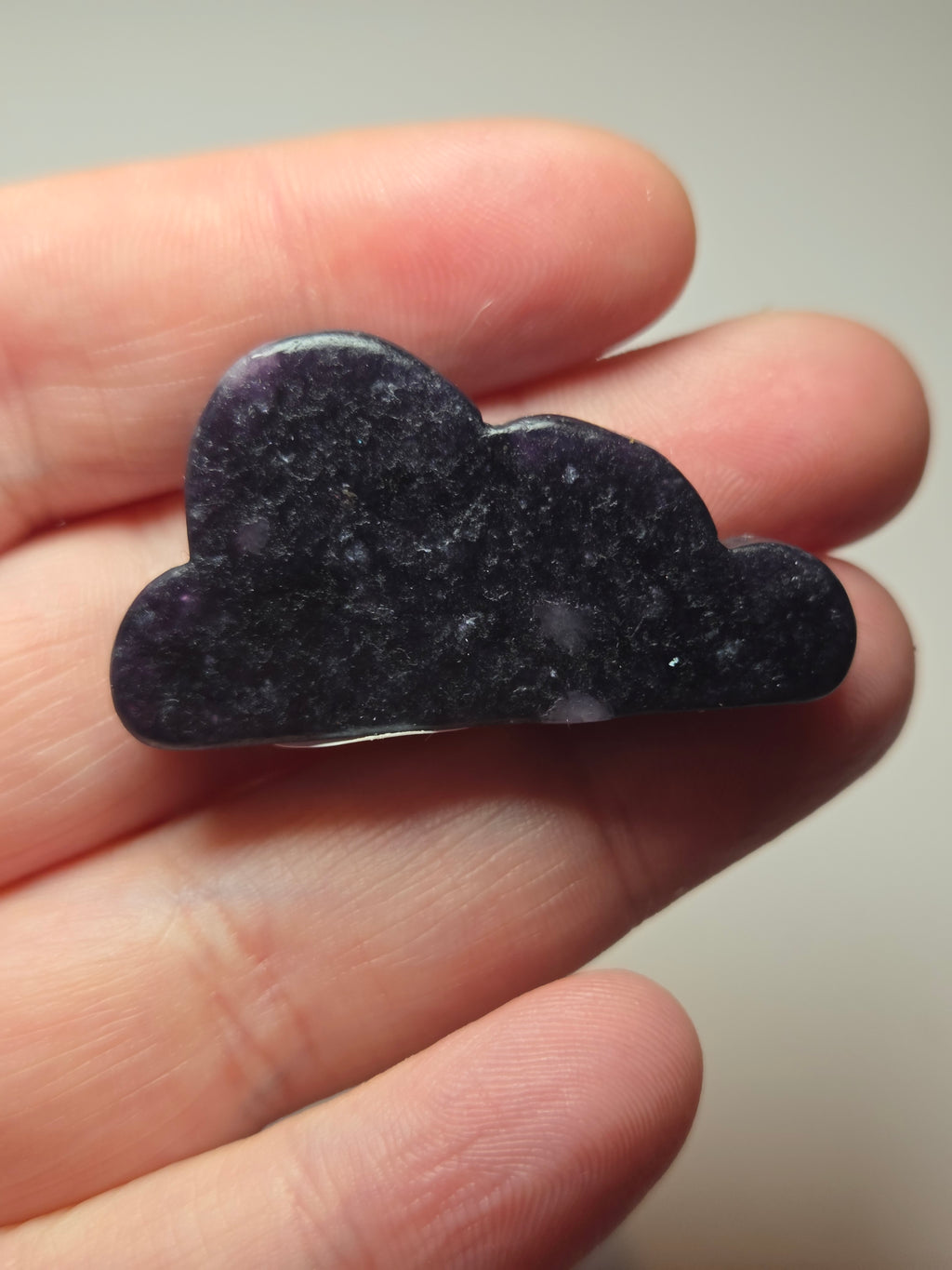 Lepidolite crystal cloud carving