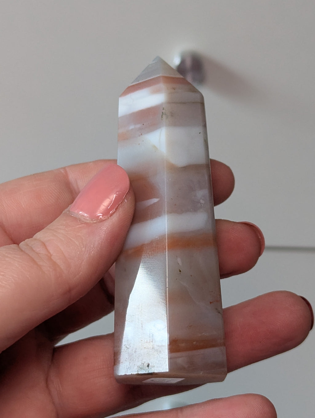 Pink jade banded tower