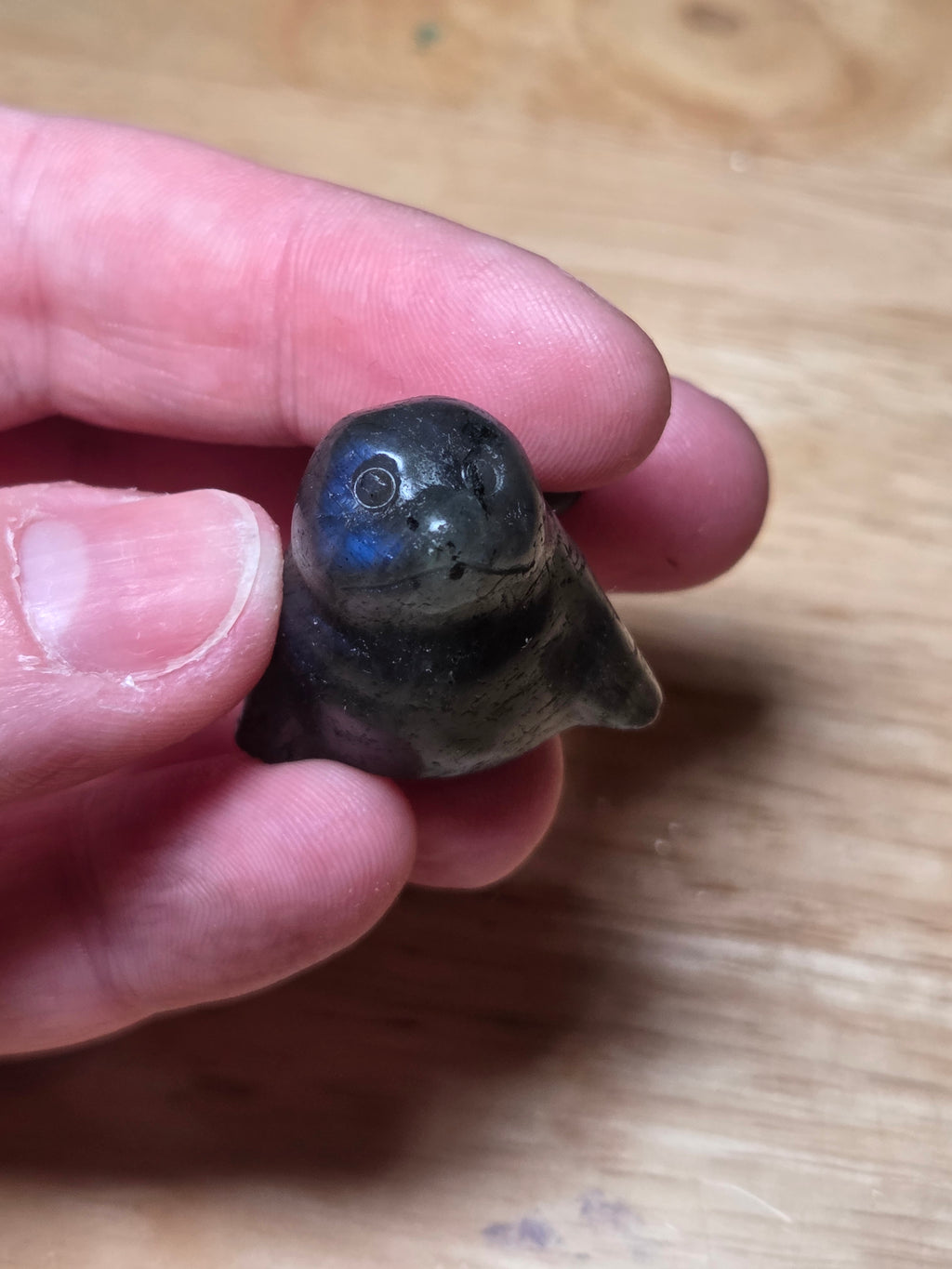 Labradorite crystal Seel carving