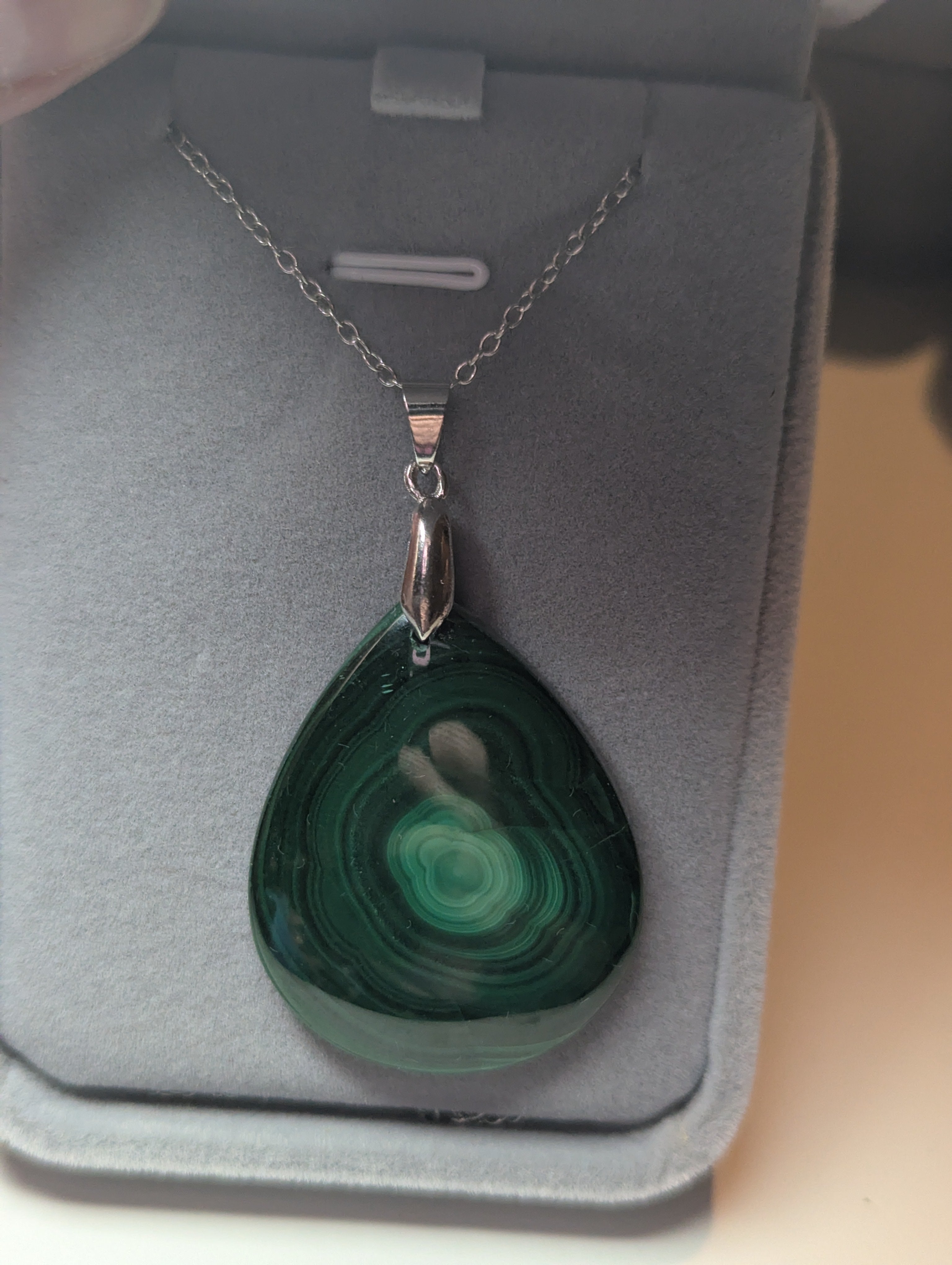 Malicite crystal teardrop handmade necklace