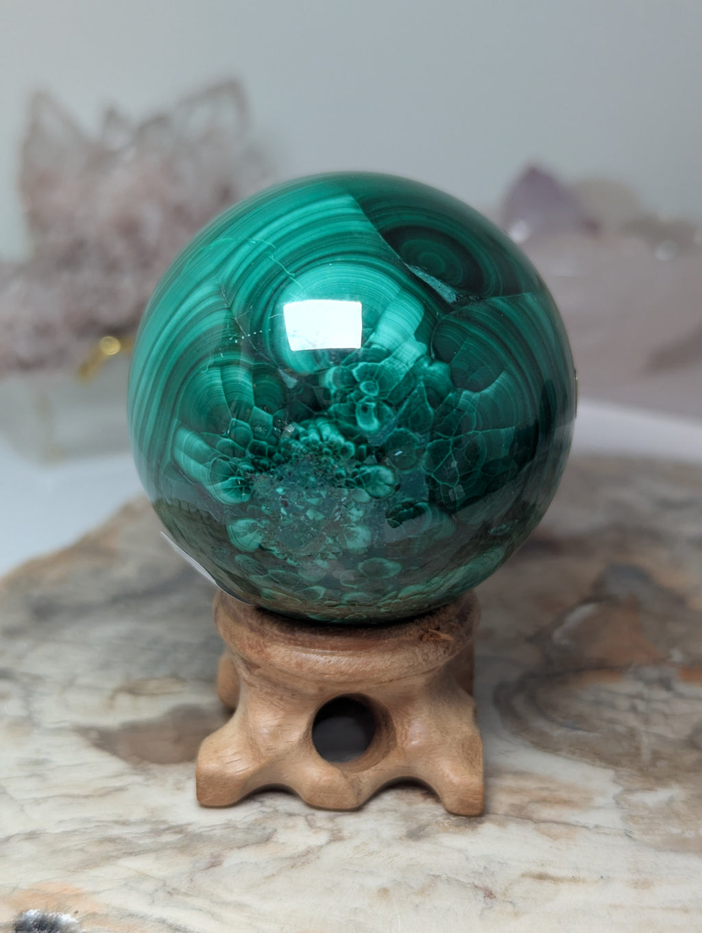 Beautiful Malicite crystal sphere