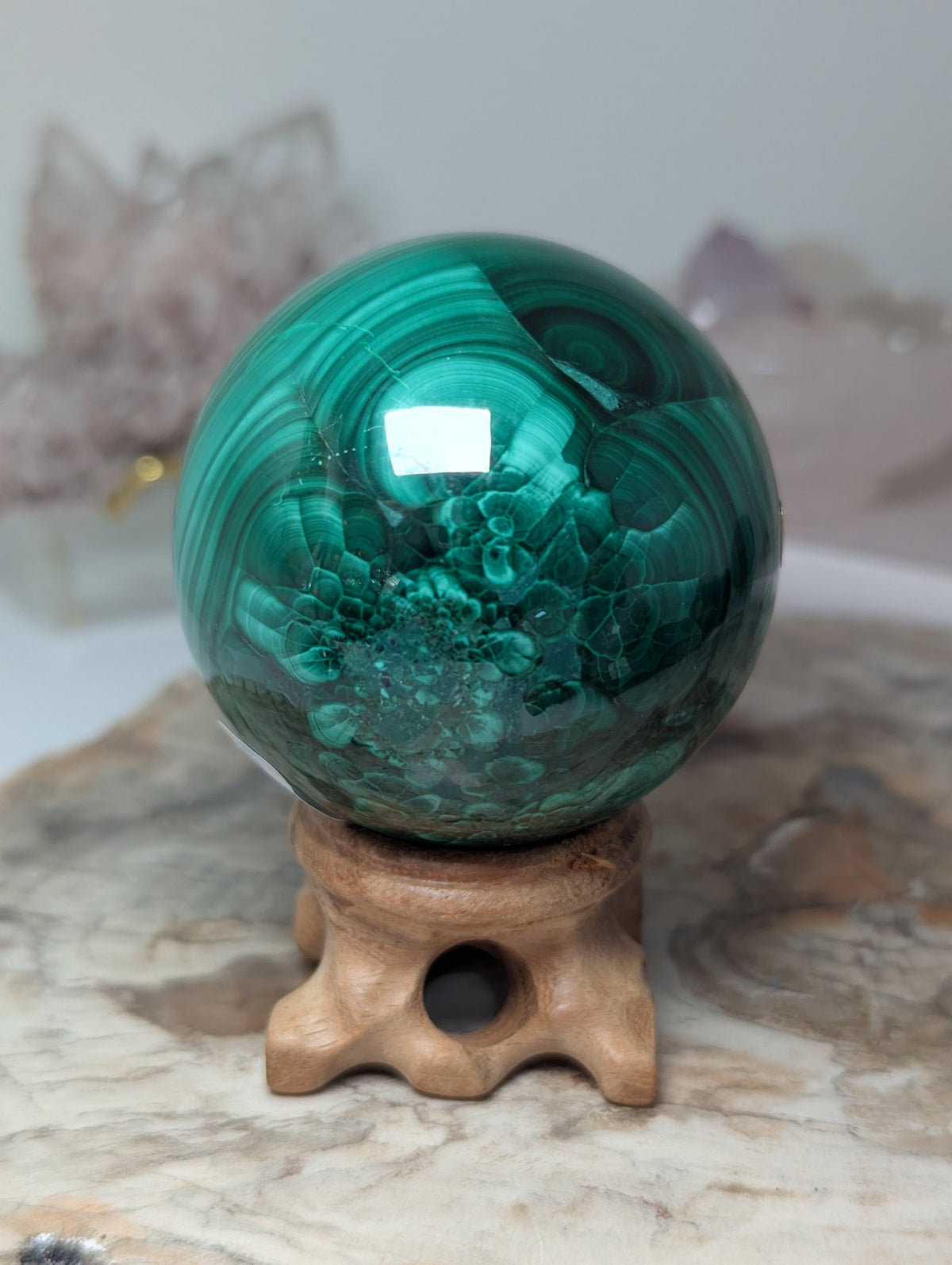 Beautiful Malicite crystal sphere