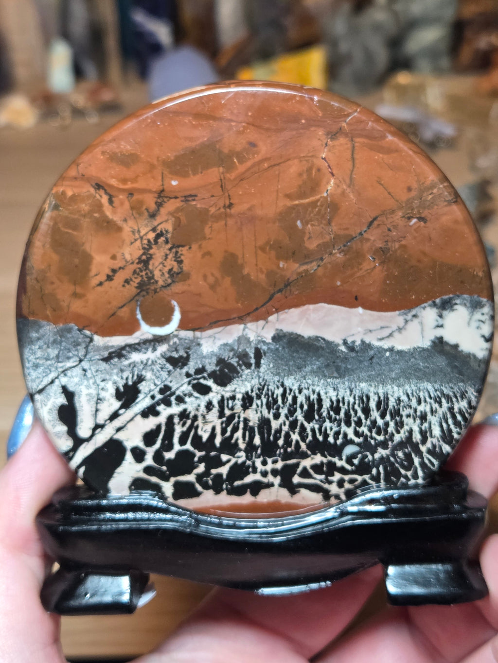 Picture Jasper crystal slice with stand