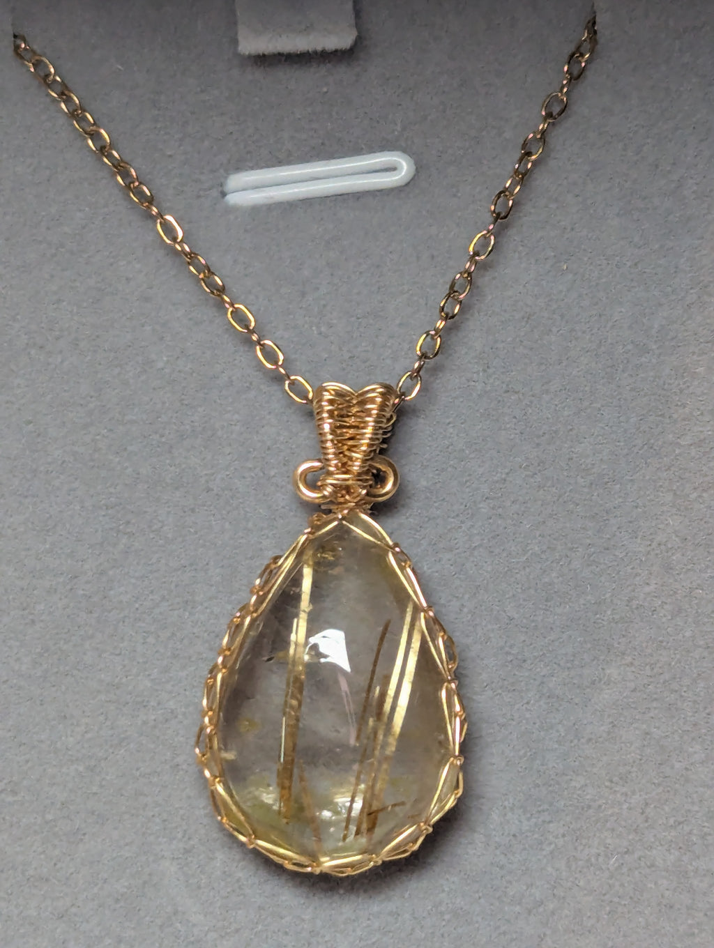High quality golden Rutlile crystal handmade necklace