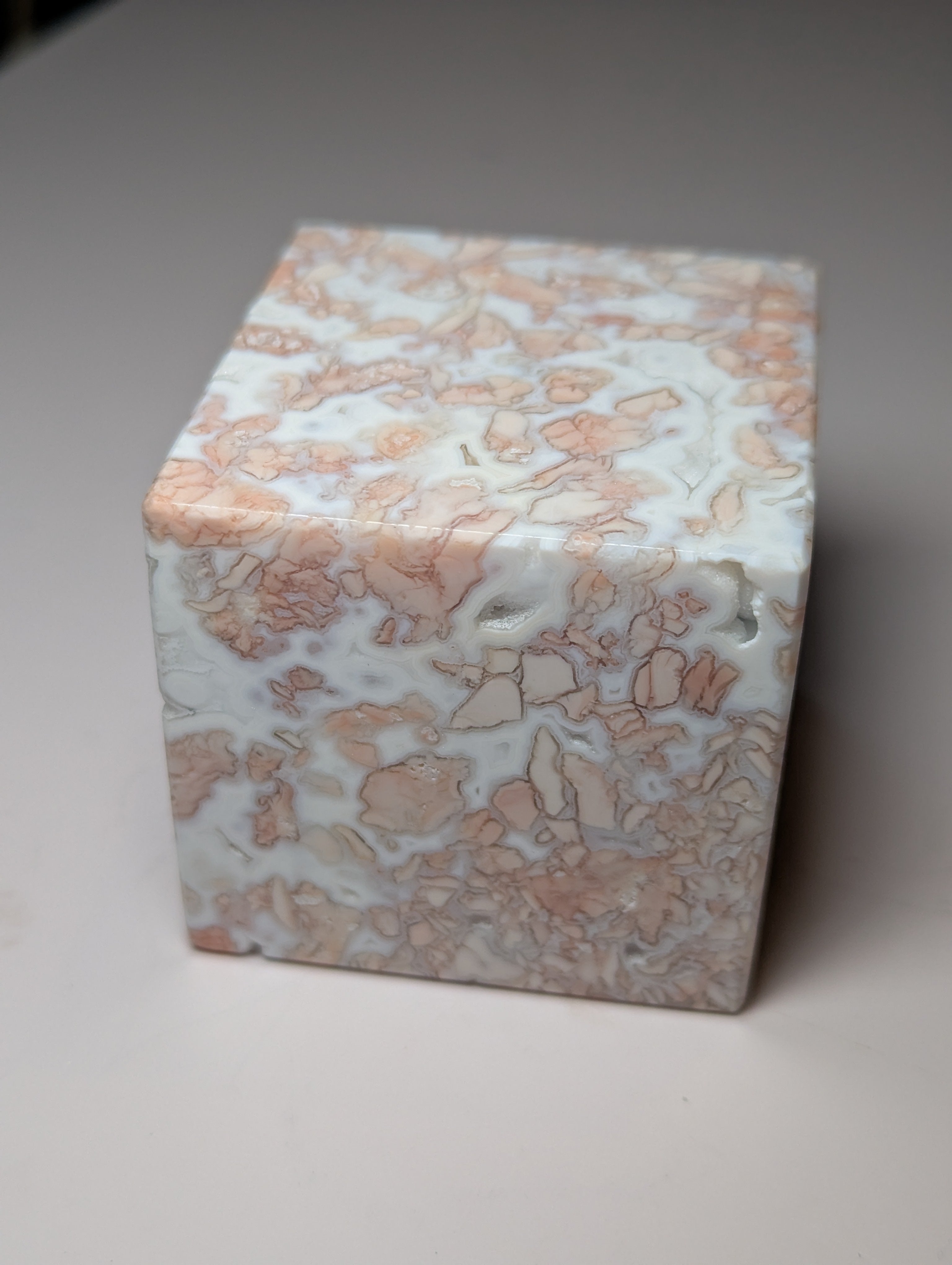 Pink Cotton candy crystal cube