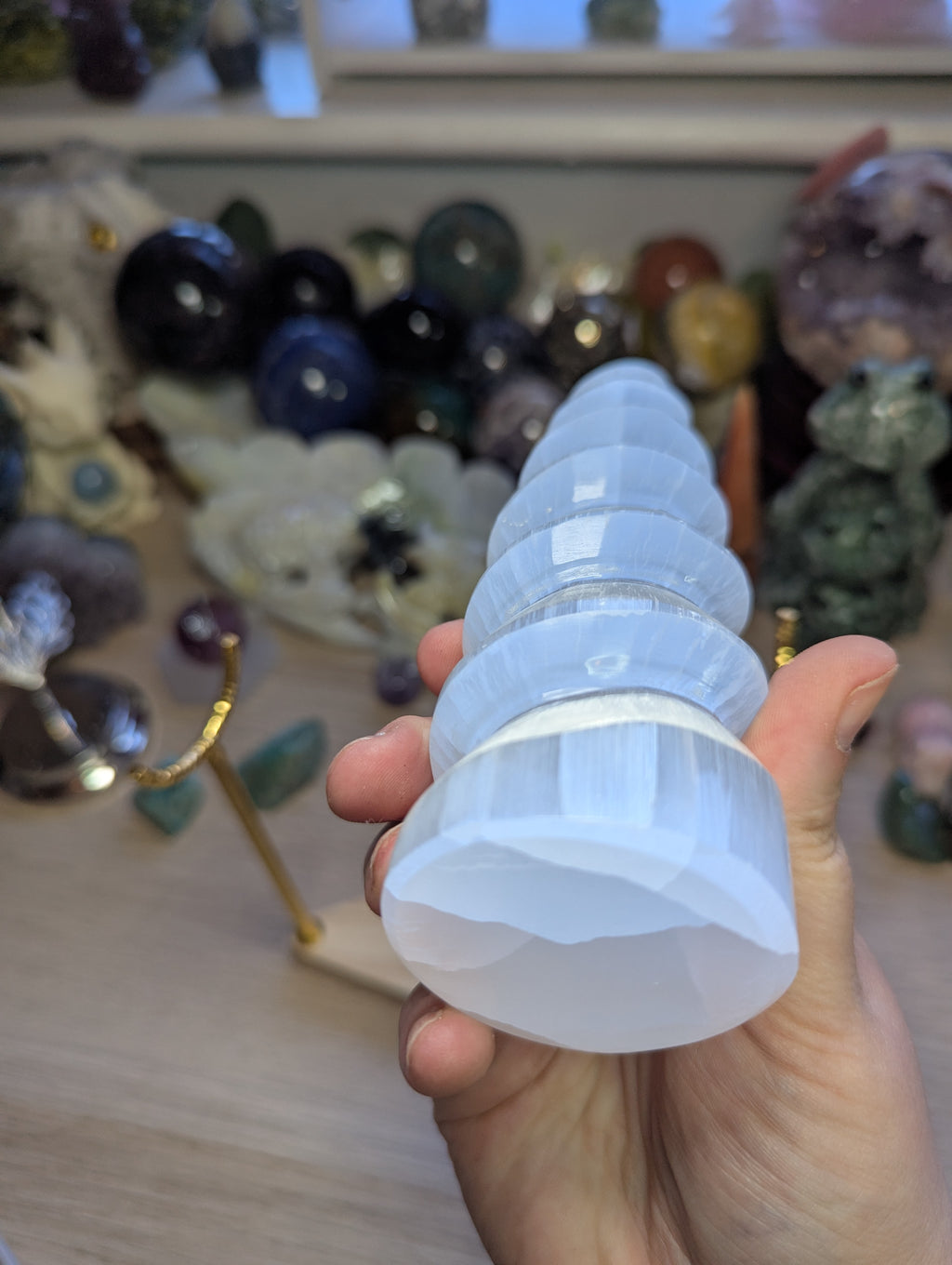 Selenite crystal flame