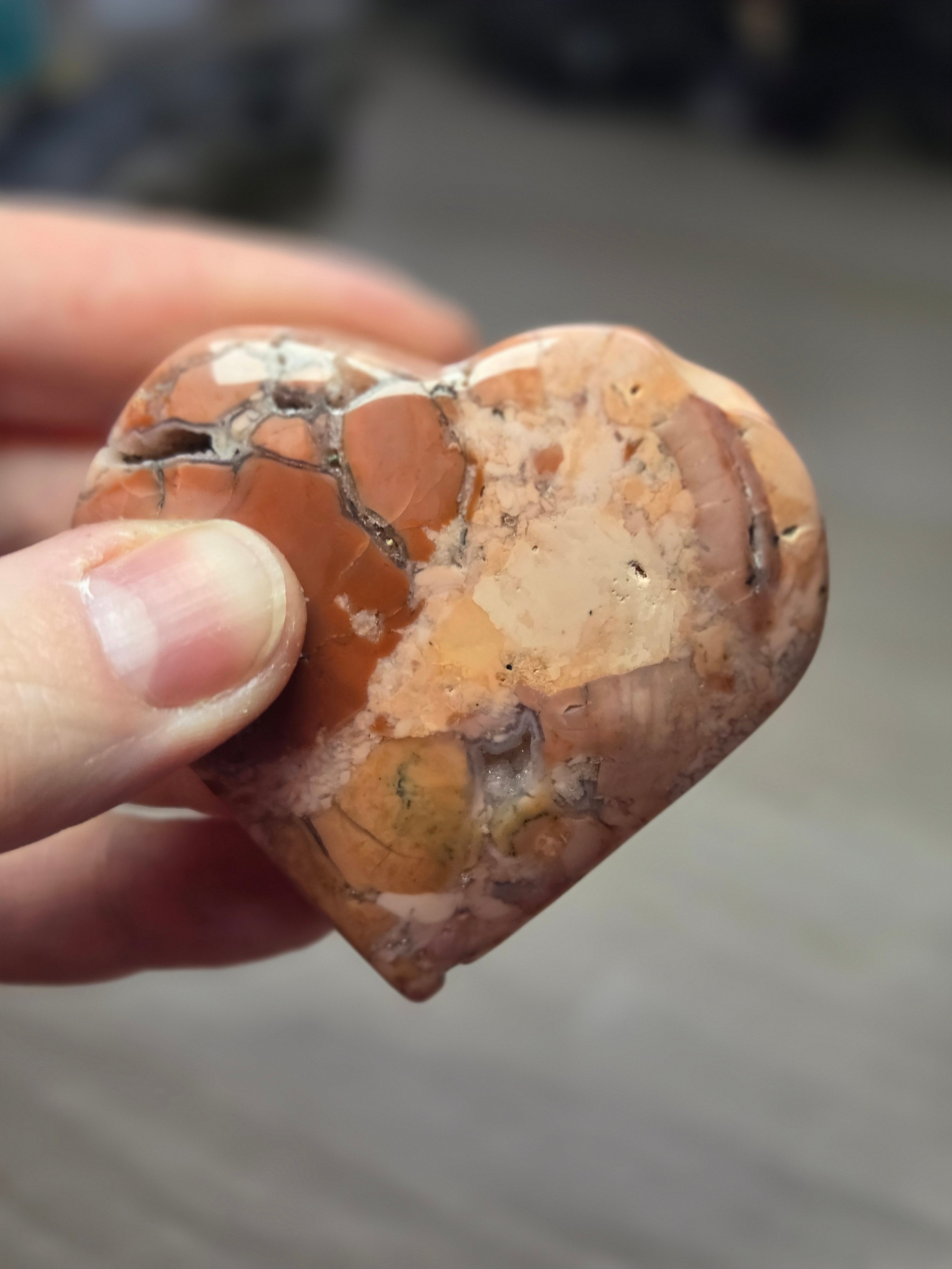 Cotton candy pink agate crystal heart