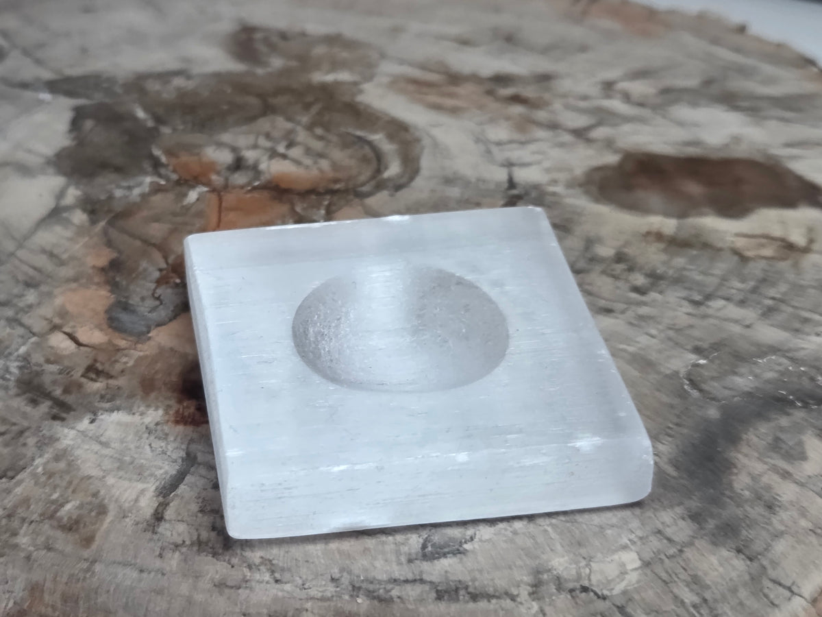 Selenite crystal sphere stand